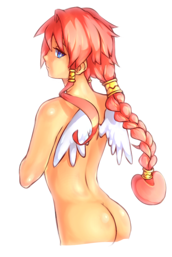 angel angel_wings artina ass behind_view completely_nude completely_nude_female disgaea disgaea_4 floating_atsumi nippon_ichi_software