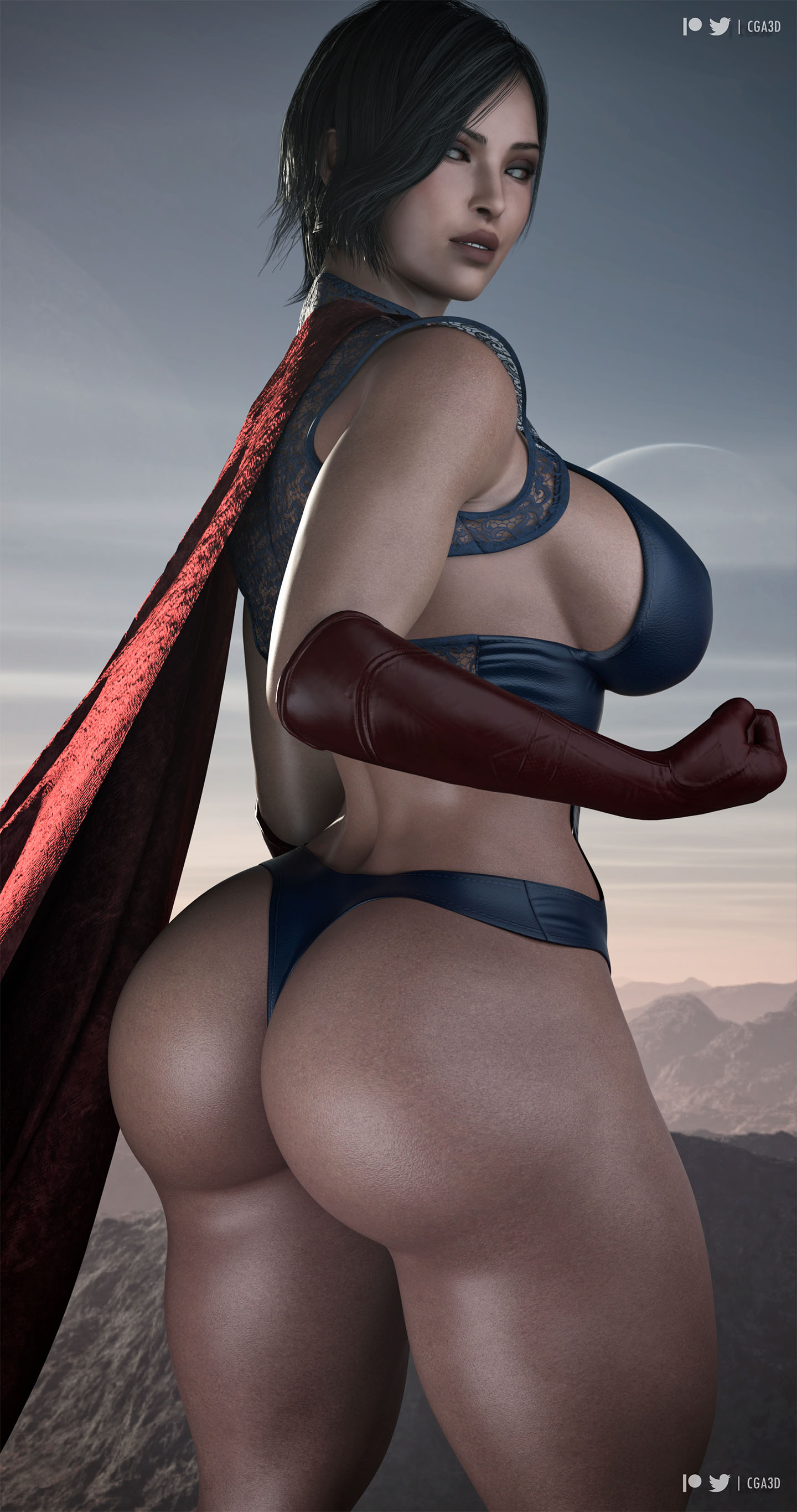 1girls, 3d, 3d (artwork), abs, absurd res, ada wong, ada wong (adriana), ass, big ass, big breasts, big butt, biohazard, black hair, breasts, bubble ass, bubble butt, busty, capcom, cga3d, cleavage, clothed, clothed female, cosplay, crossover, crossover cosplay, curvaceous, curvy, curvy female, curvy figure, dc, dc comics, erotichris, female, female only, front view, fusion, fusion character, gloves, hi res, hips, hourglass figure, huge breasts, large breasts, leather gloves, looking at viewer, patreon username, red gloves, resident evil, resident evil 4, resident evil 4 remake, short hair, skimpy, skimpy clothes, solo, solo female, supergirl (cosplay), thick ass, thick thighs, thighs, twitter username, voluptuous, voluptuous female, waist, wide hips