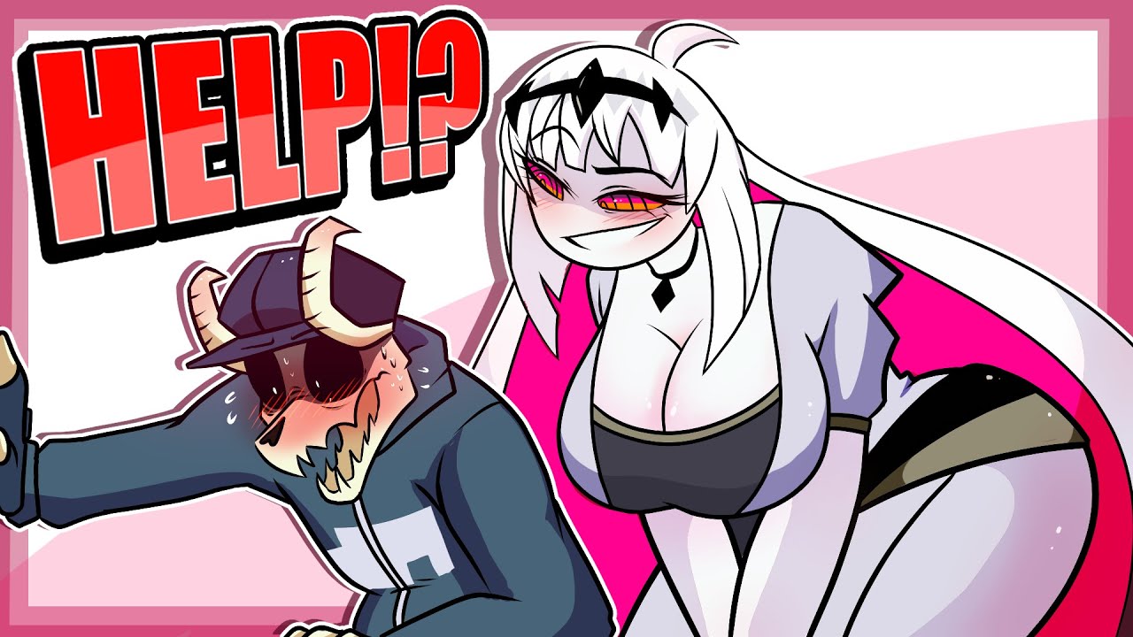 1boy 1girls ass bending_over big_breasts blushing breasts friday_night_funkin help long_hair mommy nikusa_(sugarratio) nikusa_x_tabi smaller_male tabi_(homskiy) taller_female text thumbnail yt_kids_ahh_thumbnail