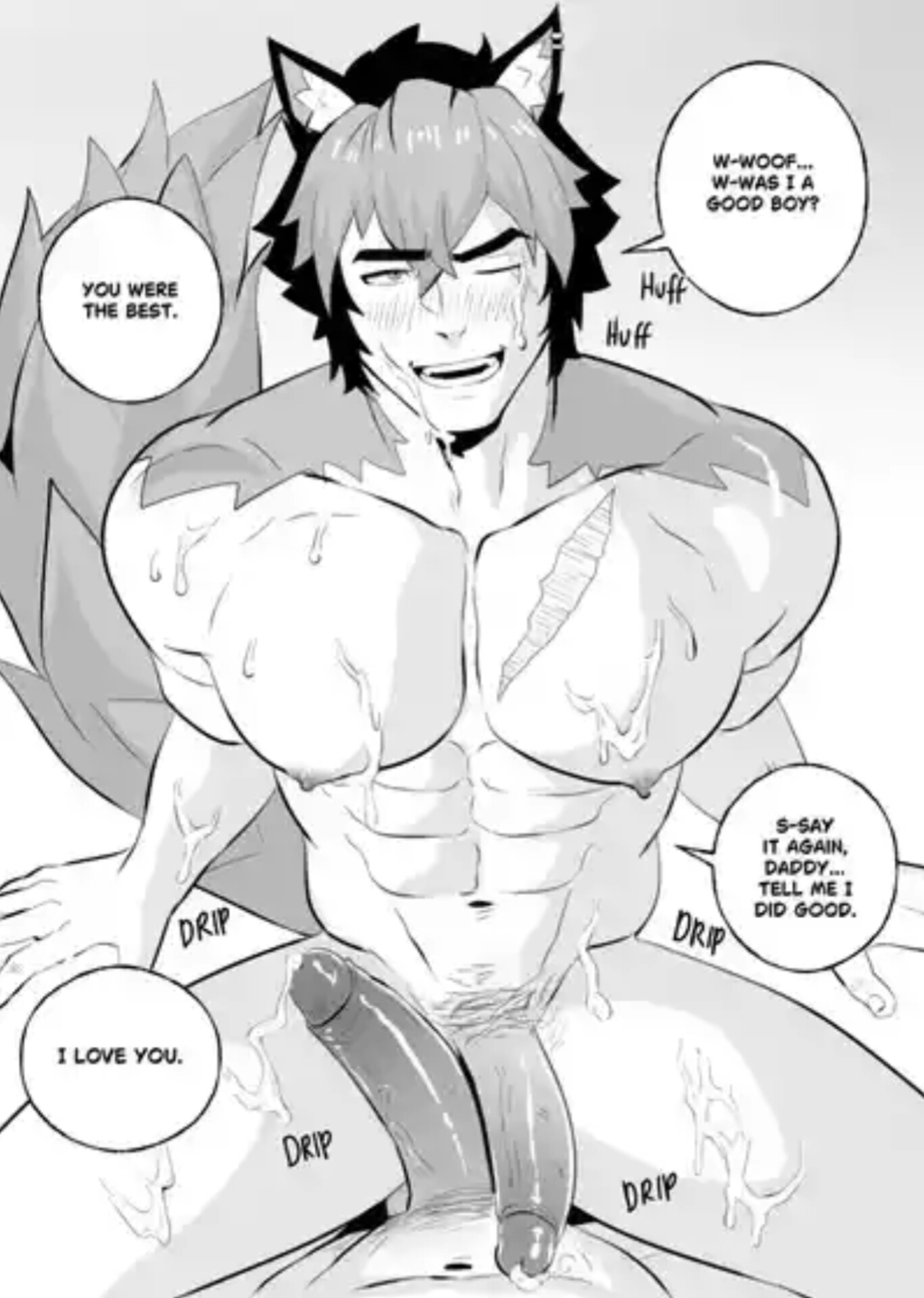 2d, anal, anal sex, big breasts, big pecs, big penis, blowjob, breasts, cock hungry, cum, cum in ass, cum inside, cum on body, cumming from anal sex, cumshot, dog boy, dog ears, dog tail, domination, doujinshi, gangbang, gay, gay sex, jloid, kissing, komano manato, male, male domination, male only, muscular, muscular bottom, muscular male, oral, orgasm, orgy, pecjob, pecs, penis, speech bubble, tagme, yaoi, zenless zone zero