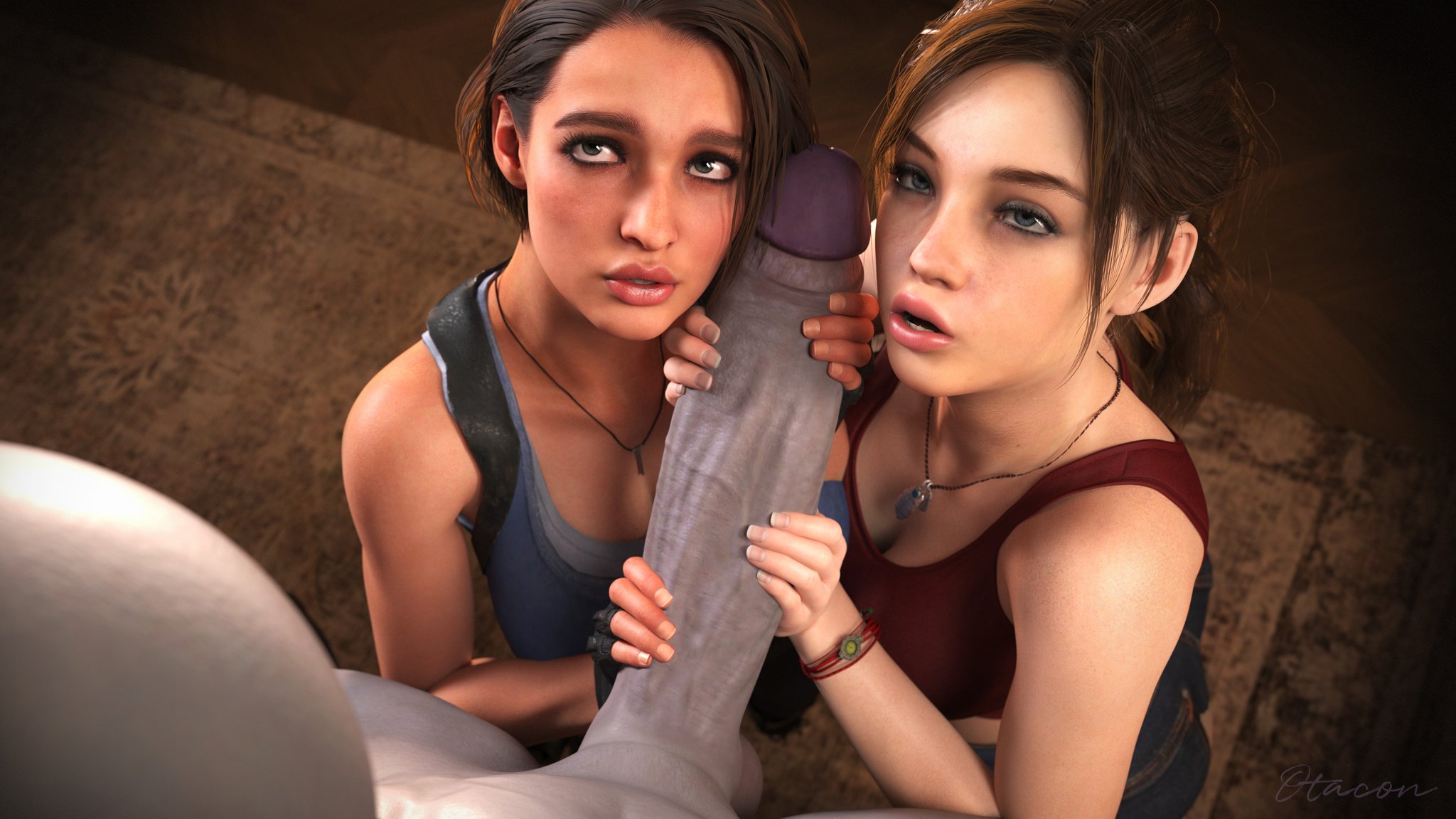 1futa, 2girls, 3d, ass, big ass, big breasts, big thighs, bigger female, bigger futa, breasts, bust, busty, capcom, chest, claire redfield, curvaceous, curvy, curvy figure, dickgirl, dickgirl/female, female, futa with female, futanari, height difference, hips, hourglass figure, huge ass, huge breasts, huge thighs, intersex, intersex/female, jill valentine, jill valentine (sasha zotova), large ass, large breasts, large thighs, larger female, larger futa, legs, light skin, light-skinned female, mature, mature female, monster, monster on female, ms. x, otacon212, pale skin, pale-skinned female, pale-skinned futa, resident evil, resident evil 2, resident evil 3, rule 63, size difference, slim waist, tall, tall futa, taller futa, thick, thick hips, thick legs, thick thighs, thighs, tyrant, voluptuous, waist, wide hips, wide thighs