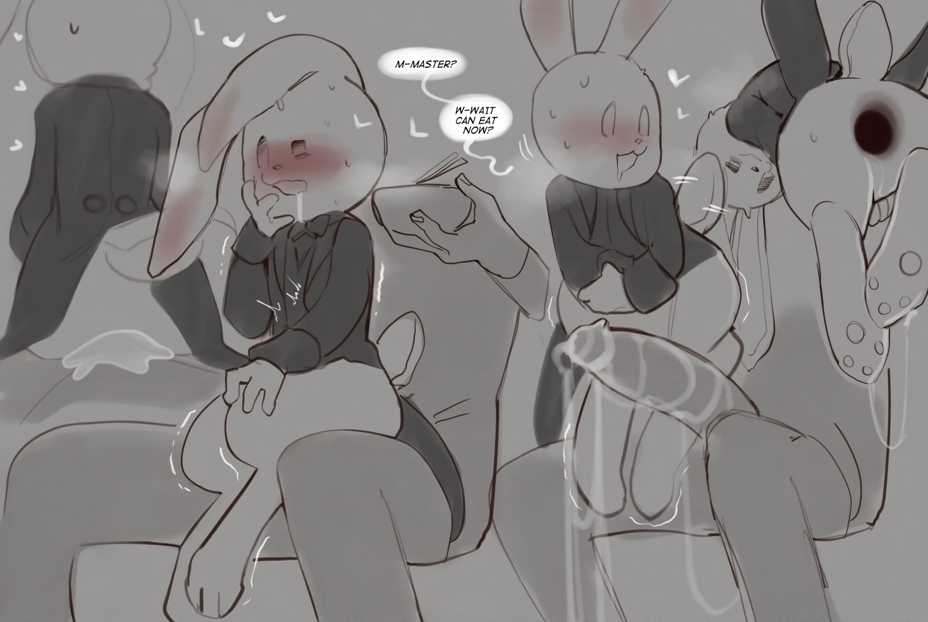 anal, ass, bunny ears, coat, cum, cum in ass, cum inside, dungeon reset, edit, edited, femboy, gay, gay anal, greyscale, heart, homosexual, homosexual male, large penis, male, male only, male penetrated, male penetrating, male penetrating male, male/male, monochrome, pawpads, paws, penetration, penis, rabbit, rabbit (dungeon reset), saliva, sex, shaded, shake, sincastermon, size difference, spread ass, sweat, sweatdrop, sweating