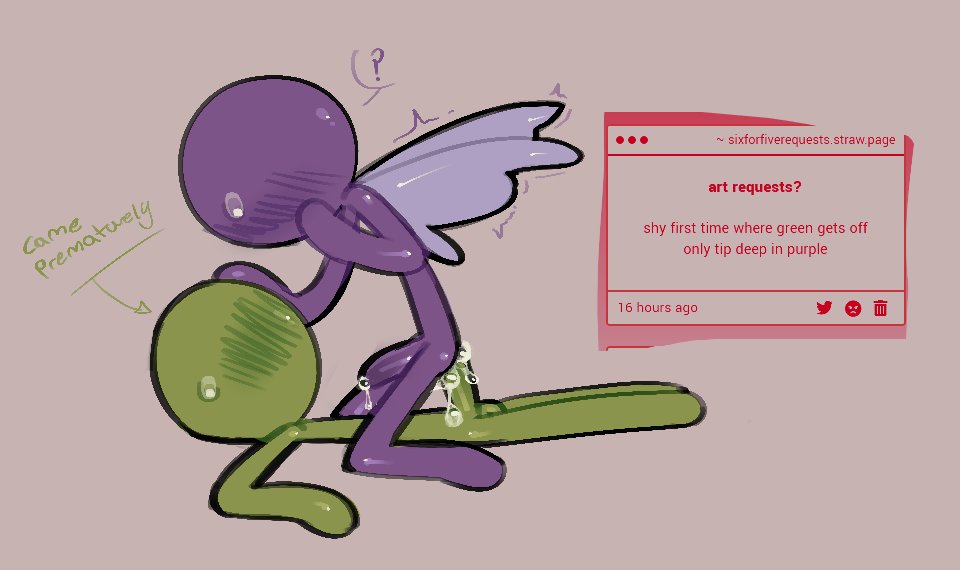 alan becker, anal, anal sex, butterfly wings, cum, cum in ass, cum inside, english text, gay, green (avm), laying on back, male, purple (avm), riding, sex, simple background, sixforfivepound, stickfigure, stickman, strawpage request, sweat, sweatdrop, wings, yaoi