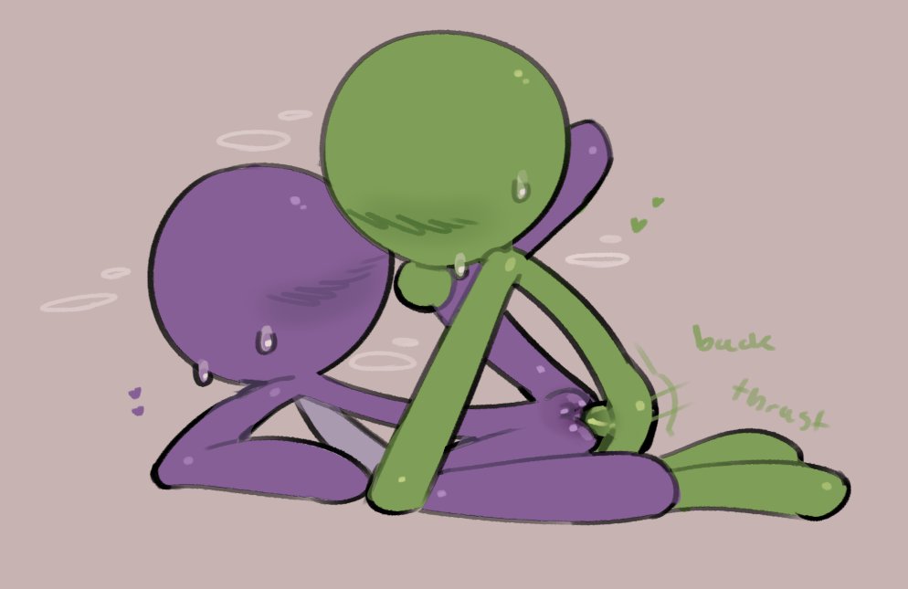 1boy, 1boy1girl, 1girls, alan becker, female, green (avm), male, male/female, motion lines, penis, penis in pussy, purple (avm), pussy, sex, simple background, sixforfivepound, stickfigure, stickman, vaginal penetration