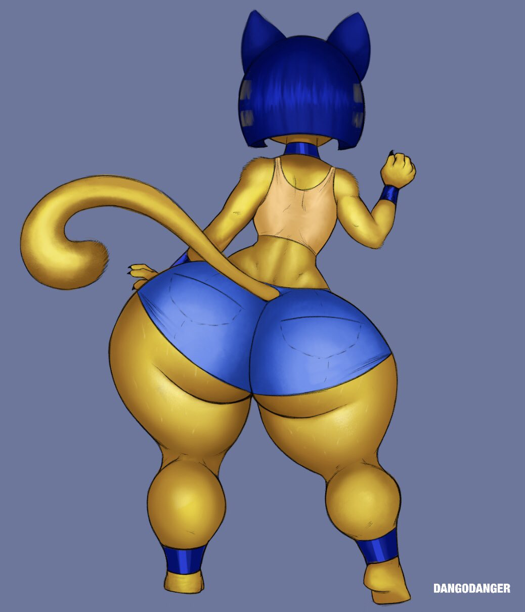 1girls alternate_version_available animal_crossing ankha anthro ass barefoot big_ass clothed clothed_female dango_danger dangodanger feline feline_humanoid female female_only full_body furry rear_view solo solo_female tail yellow_body