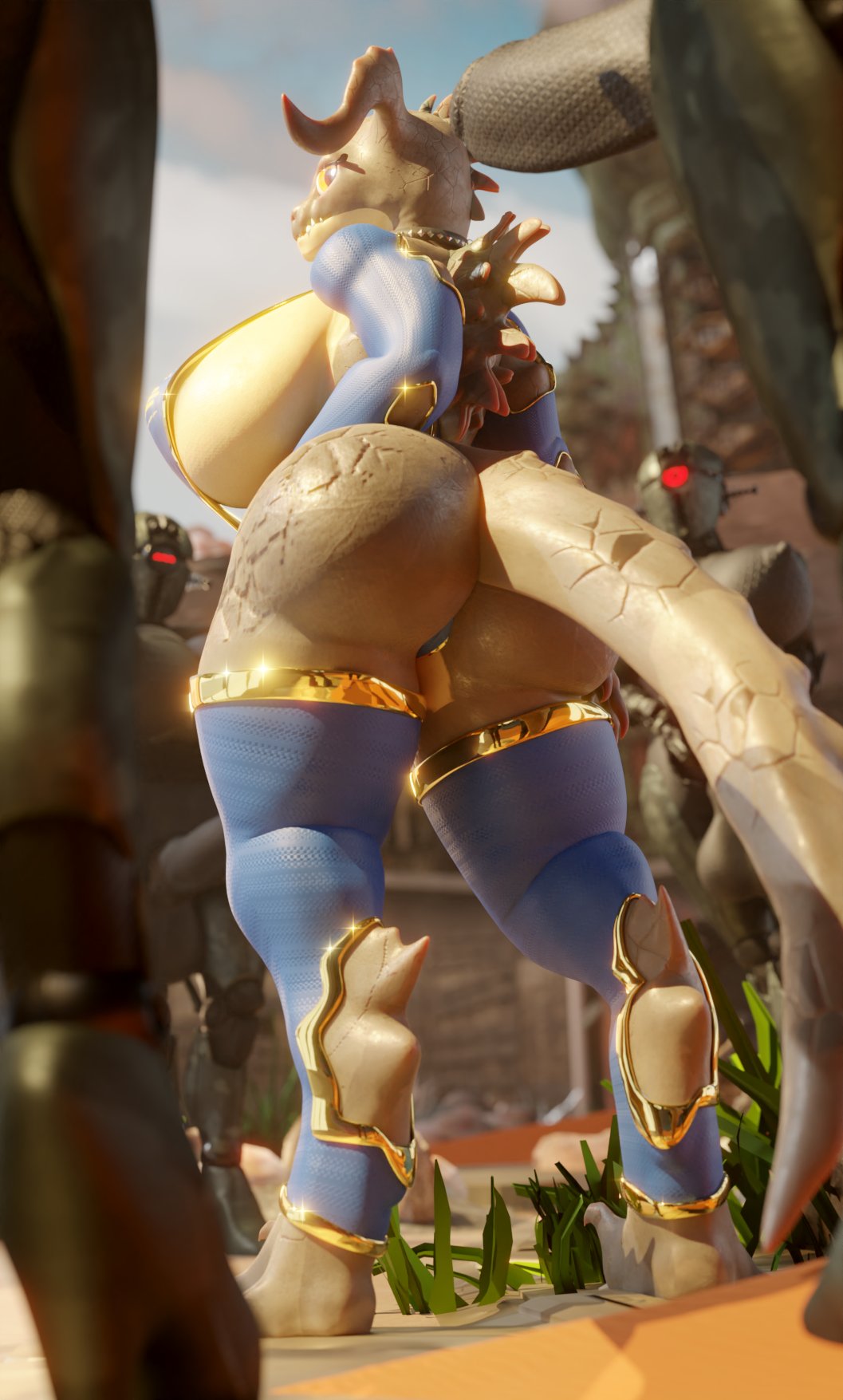 1girl4futas 2023 3d 3d_(artwork) anthro anthro_on_robot anthrofied assaultron back_view balls bethesda_softworks big_balls big_breasts big_penis big_thighs breasts busty collar deathclaw evettrox fallout fallout_4 female female_deathclaw female_focus furry furry_ears furry_only furry_tail futanari gold_(metal) gold_jewelry hi_res highres horns hourglass_figure huge_breasts huge_cock huge_thighs imminent_sex jacket large_breasts large_penis large_thighs looking_back massive_breasts outdoors penis portrait robot robot_futa robot_humanoid skimpy skimpy_bikini skimpy_clothes spiked_collar teeth thick_thighs thighhighs thighs vault_suit voluptuous xazter3d yellow_eyes