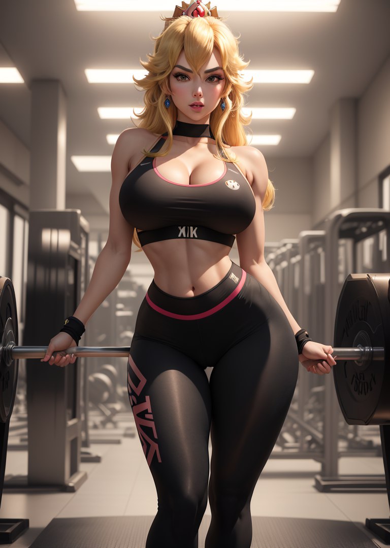 1girls 2023 ai_generated arms_behind athletic athletic_female belly_button big_breasts black_pants black_sports_bra blonde_hair blush busty crown curvy curvy_body curvy_female curvy_figure curvy_hips earrings female female_focus female_only green_eyes gym gym_uniform huge_breasts large_breasts light-skinned_female light_skin long_hair looking_at_viewer mario_(series) navel nintendo open_mouth pants princess_peach pussy pussy_visible_through_clothes realistic slim_waist solo solo_female solo_focus sports_bra standing tagme teeth tight_clothing tight_pants voluptuous voluptuous_female wide_hips yellow_hair