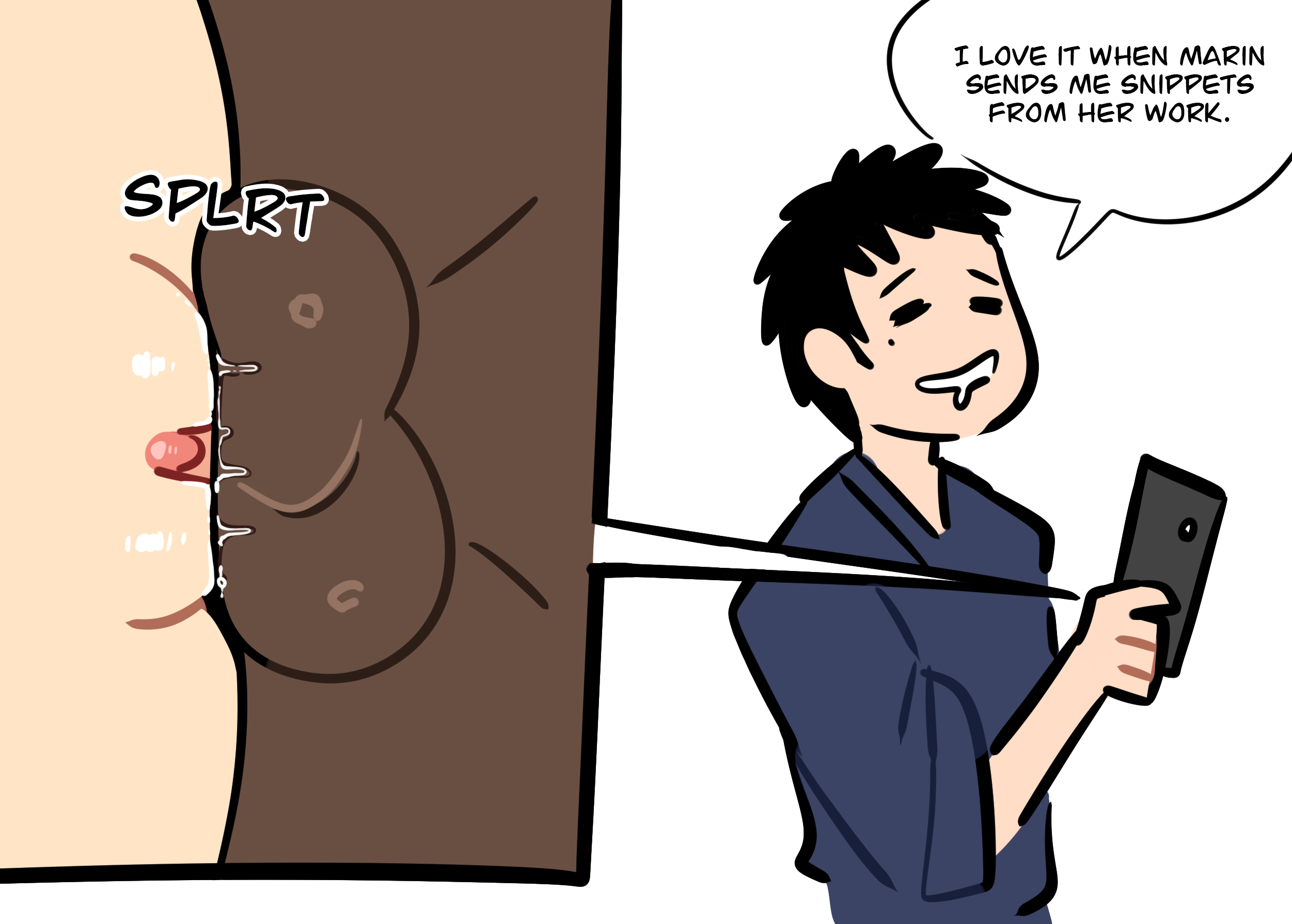 1girls, 2boys, balls, balls deep, cuckold, dark-skinned male, digital media (artwork), drooling, gojou wakana, hasselnut, interracial, kitagawa marin, netorare, netorase, ntr, phone, sex, smartphone, sono bisque doll wa koi wo suru, vagina, vaginal, vaginal insertion, vaginal penetration, vaginal sex, wolfgang bang