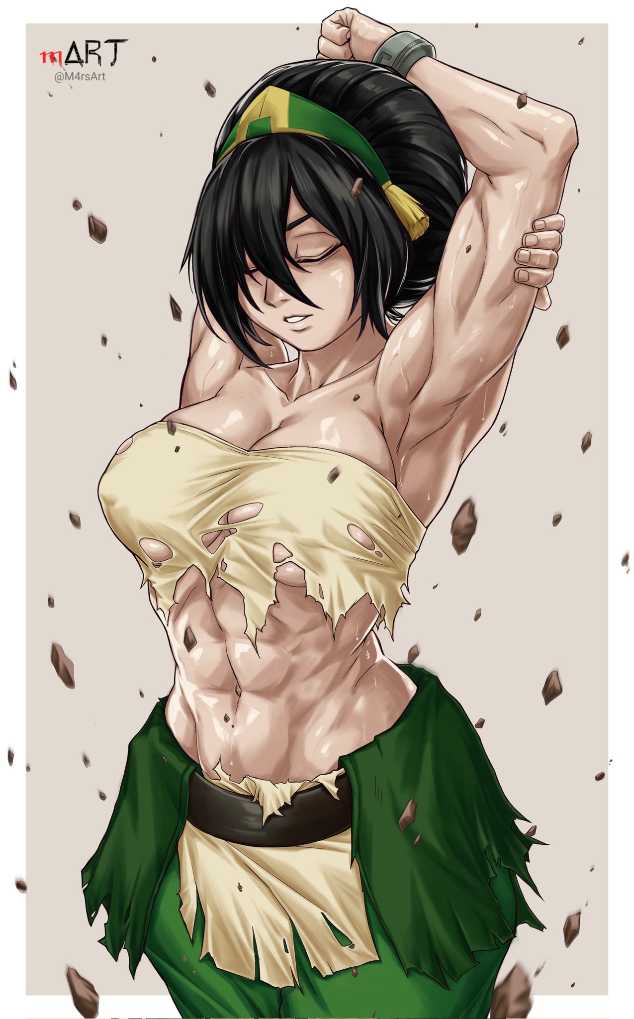 1girls, abs, ass, avatar the last airbender, big ass, big boobs, big breasts, big butt, black hair, black hair female, blind, blind female, boobs, breasts, butt, earth bender, earthbender, earthbending, female, female focus, female only, fit, fit female, large ass, large boobs, large breasts, large butt, light skin, light-skinned female, m4rsart, muscle, muscle mommy, muscles, muscular, muscular female, nickelodeon, nicktoons, ruined clothes, ruined clothing, solo, solo female, solo focus, the legend of aang, toned, toned female, toph bei fong, torn clothes, torn clothing