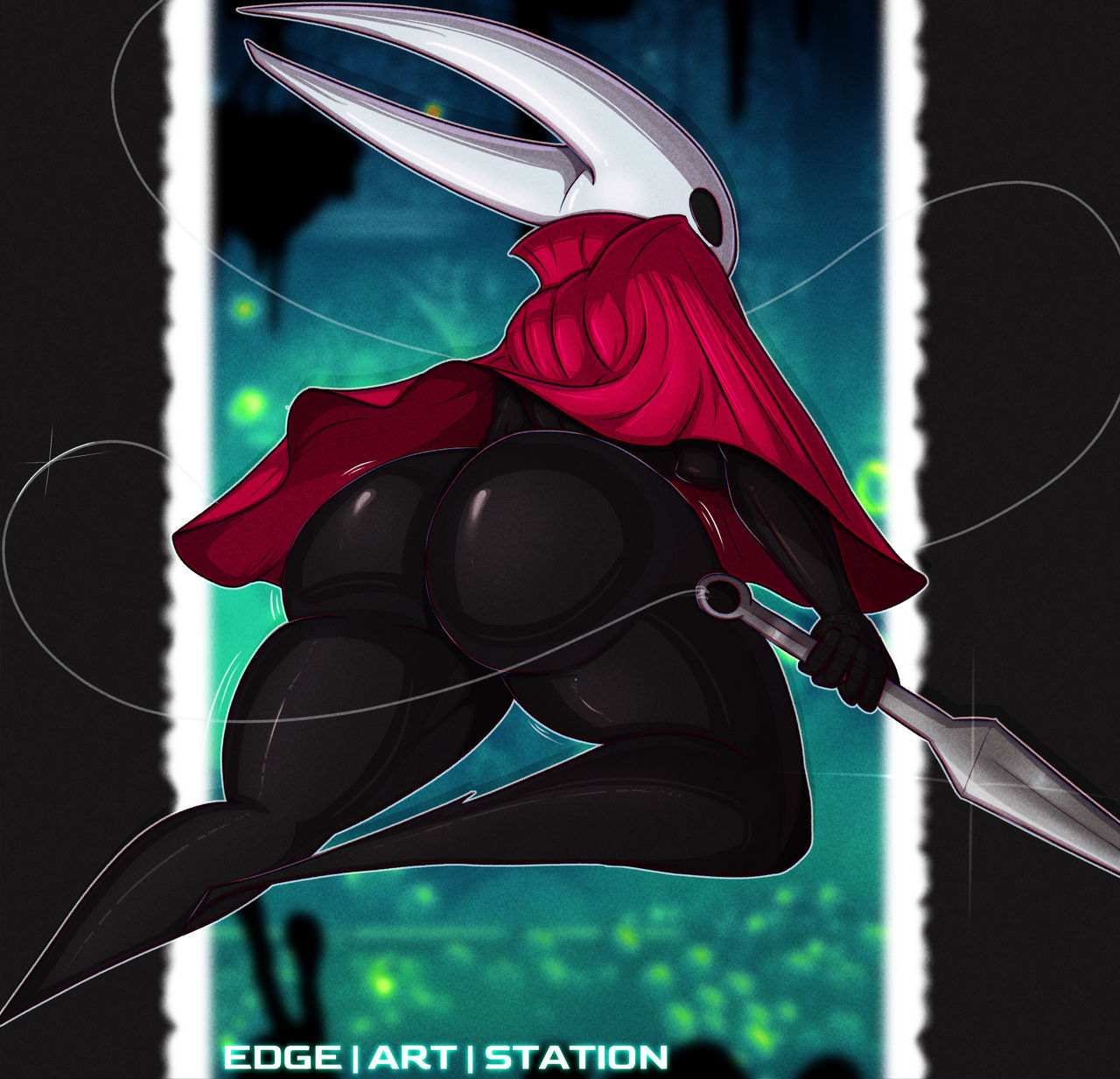 1girls arthropod ass big_ass big_butt bubble_butt butt edgeartstation female female_only hollow_knight hornet_(hollow_knight) solo