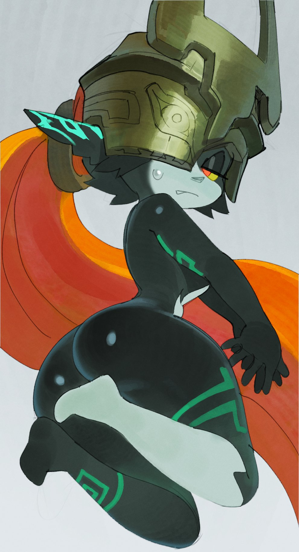 1girls ass big_hat cute female female_focus female_only imp_midna midna monster_girl nintendo smaller_female solo the_legend_of_zelda the_legend_of_zelda:_twilight_princess twilight_princess wamudraws