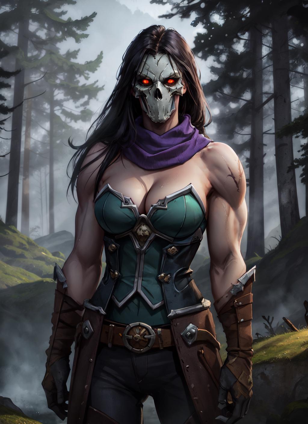 1girls ai_generated big_breasts black_hair breasts busty curvaceous curvy curvy_body curvy_female curvy_figure curvy_hips darksiders darksiders_2 death_(darksiders) facing_viewer female female_focus female_only fit fit_female front_view glowing_eyes hips hourglass_figure large_breasts long_hair looking_at_viewer outdoors outside red_eyes rule_63 straight_hair tagme tagme_(artist) toned toned_female voluptuous voluptuous_female wings