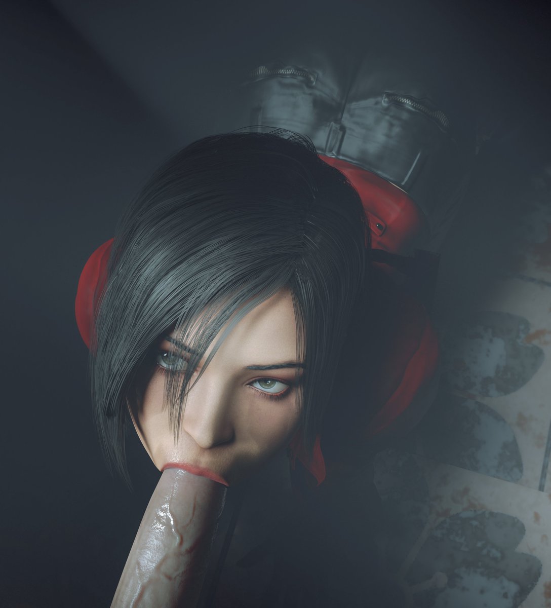 1boy, 1girls, 3d, ada wong, ada wong (adriana), asian, asian female, ass, athletic, athletic female, big ass, black hair, blender, blowjob, bubble ass, bubble butt, capcom, clothed, clothed sex, eye contact, fellatio, female, human, leather, leather pants, light skin, light-skinned male, looking at partner, looking pleasured, male, oral, oral penetration, oral sex, partial male, partially clothed, petite, photorealism, photorealistic, pleasure face, pov, project vega, realistic, realistic textures, resident evil, resident evil 4, resident evil 4 remake, seductive eyes, seductive look, seductive mouth, thick, thick ass, thick thighs