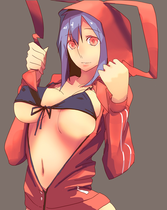 bikini bikini_top breasts canon_genderswap disgaea disgaea_d2 genderswap_(mtf) jacket laharl laharl-chan large_breasts niko_(toitoi210) nipple_bulge nippon_ichi_software open_clothes open_jacket rule_63