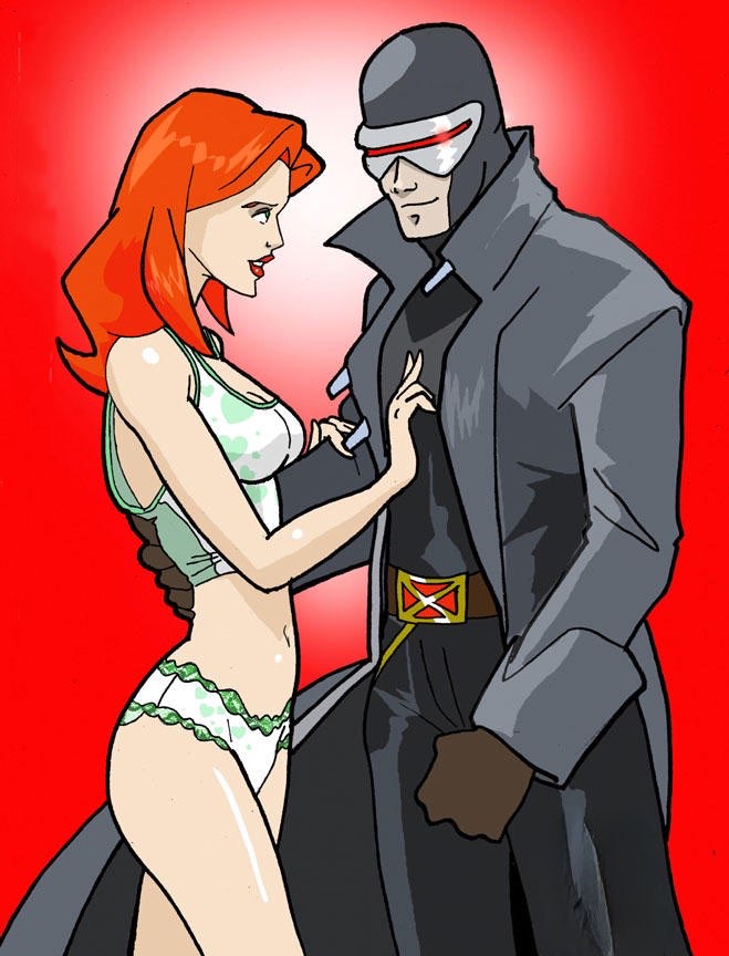 1boy 1girls crop_top cyclops_(x-men) female inspector97 jean_grey male marvel marvel_comics panties scott_summers straight underwear wolverine_and_the_x-men x-men