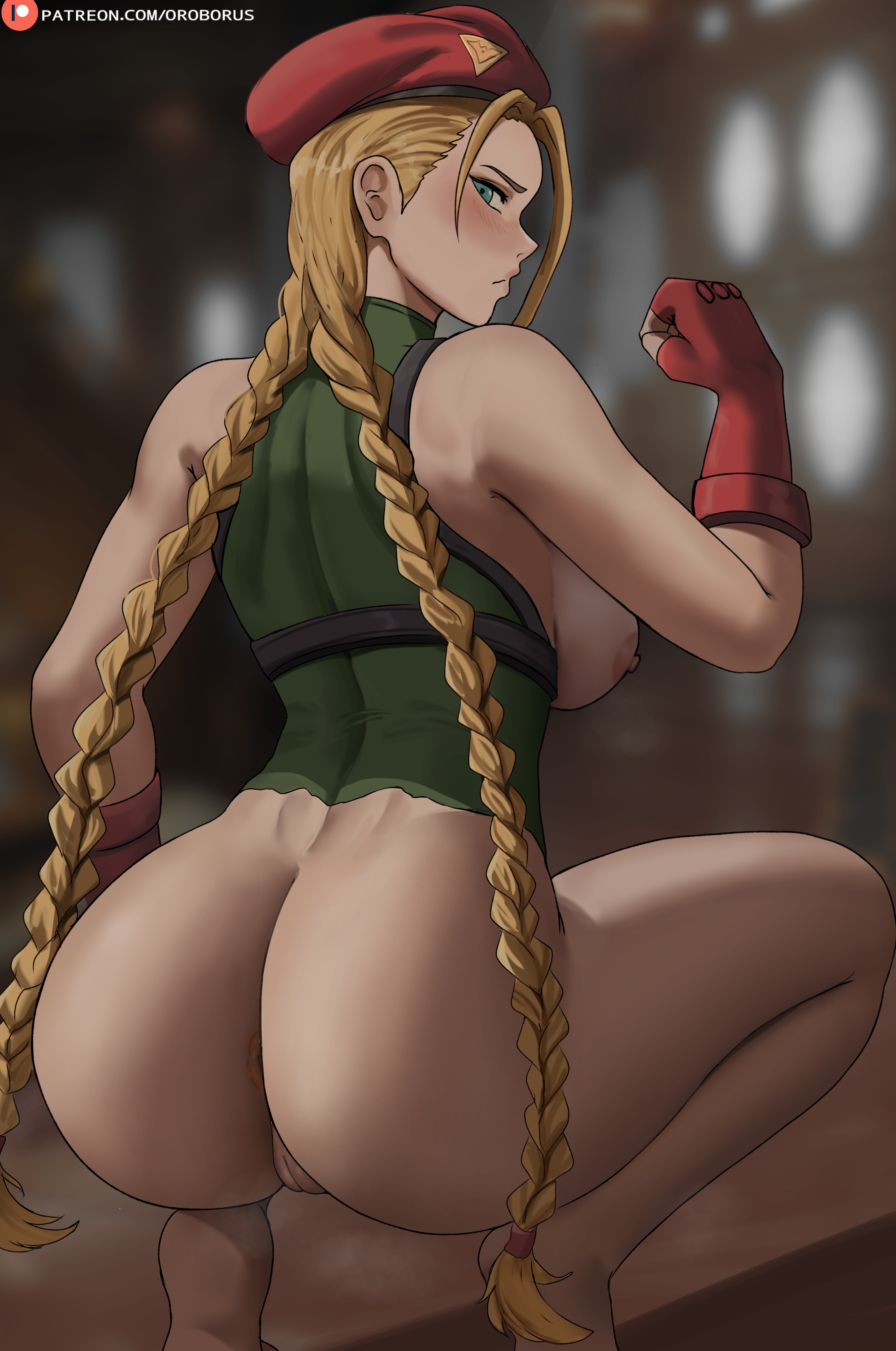 1girls, 2023, alternate version available, ass, backboob, bottomless, breasts, bubble ass, bubble butt, cammy white, capcom, curvaceous, curvy body, curvy female, curvy figure, erect nipples, feet, female, female focus, female only, hat, hi res, huge breasts, long hair, nipple bulge, nipples, oroborusart, pink nipples, savagexthicc, solo, squatting, street fighter, torn clothes, voluptuous, voluptuous female, yellow hair