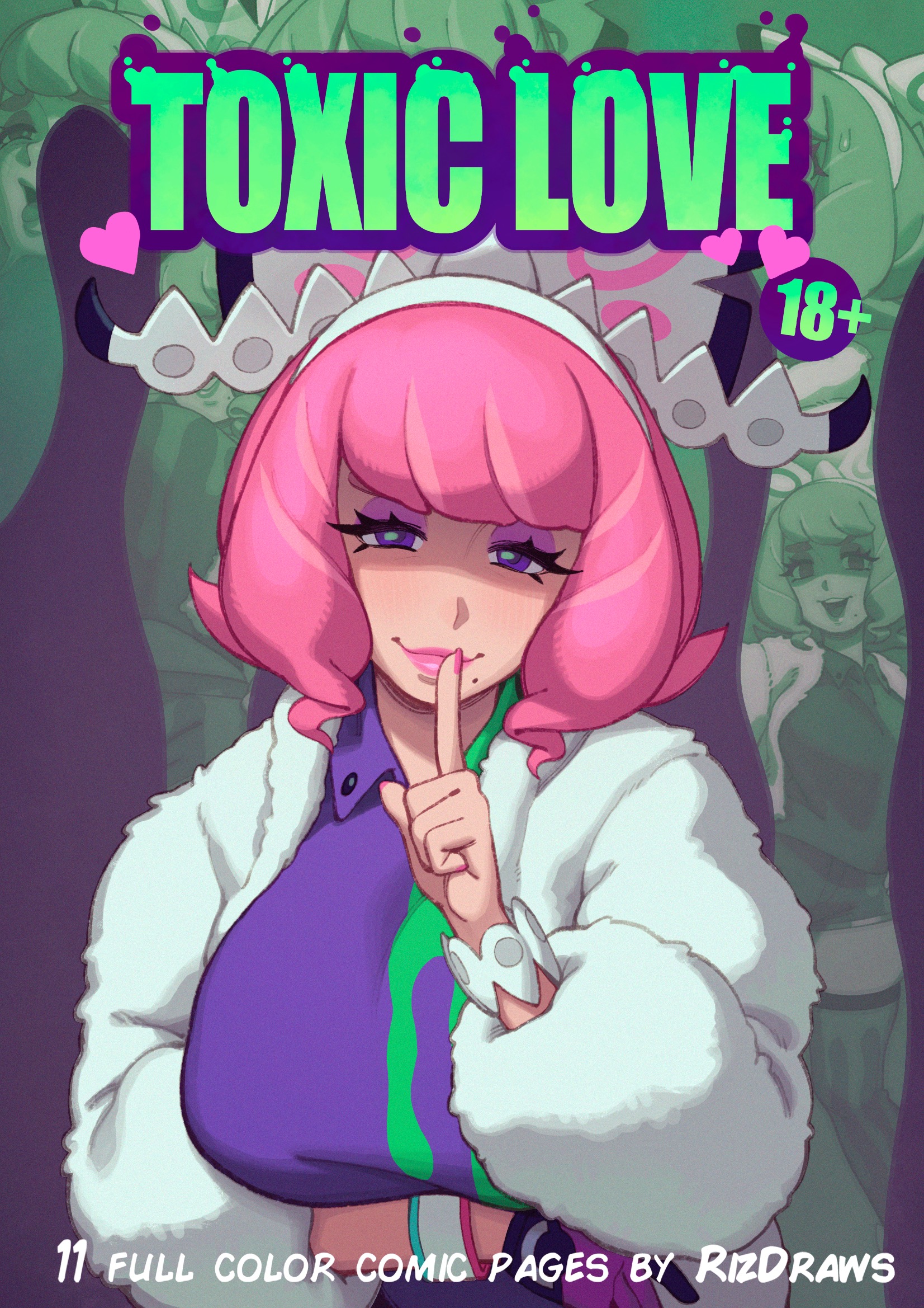 1girls, big breasts, bracelet, breasts, closed mouth, comic cover, female, female focus, female only, hair ornament, human, klara (pokemon), multicolored hair, nintendo, pink hair, pokemon, rizdraws, seductive smile, solo, source request, thick lips, upper body, year request