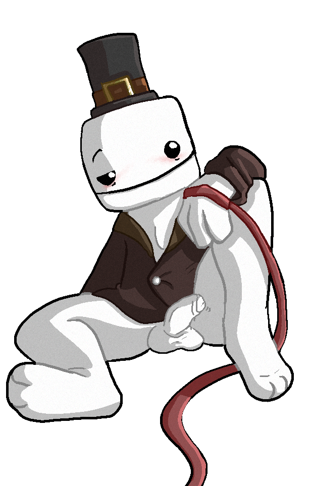 1boy 2023 2d 2d_artwork battleblock_theater blush blushing erection half_naked hatty_hattington humanoid humanoid_only lead leash leash_pull male male_only movement_lines smiling suit the_behemoth top_hat transparent_background unknown_artist unknown_species