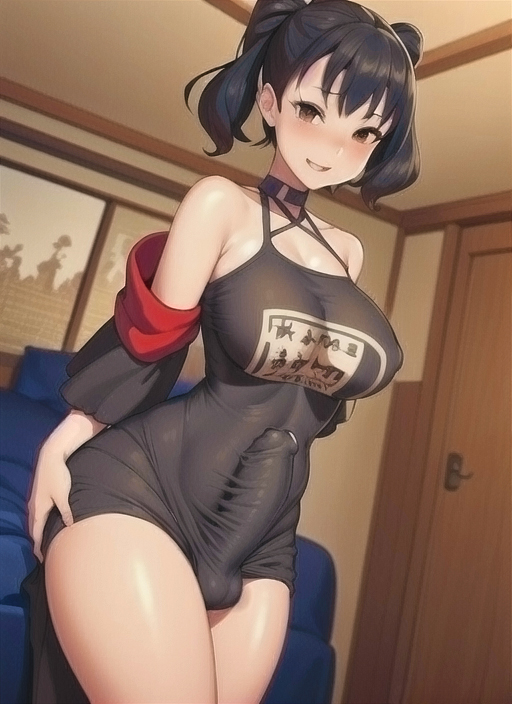 ai generated, big breasts, breasts, futa only, futanari, intersex, penis, penis bulge, solo, solo futa, stable diffusion, swimsuit