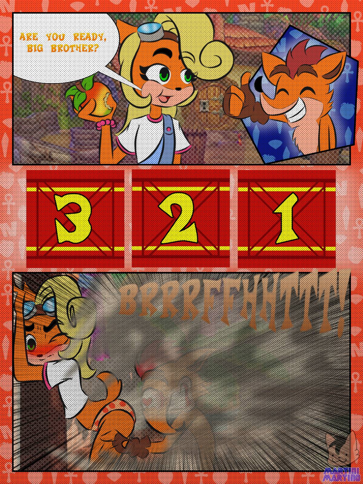 anthro coco_bandicoot crash_(series) crash_bandicoot eating enjoying_farts fart fart_fetish farting_in_face tagme tnt yellow_hair