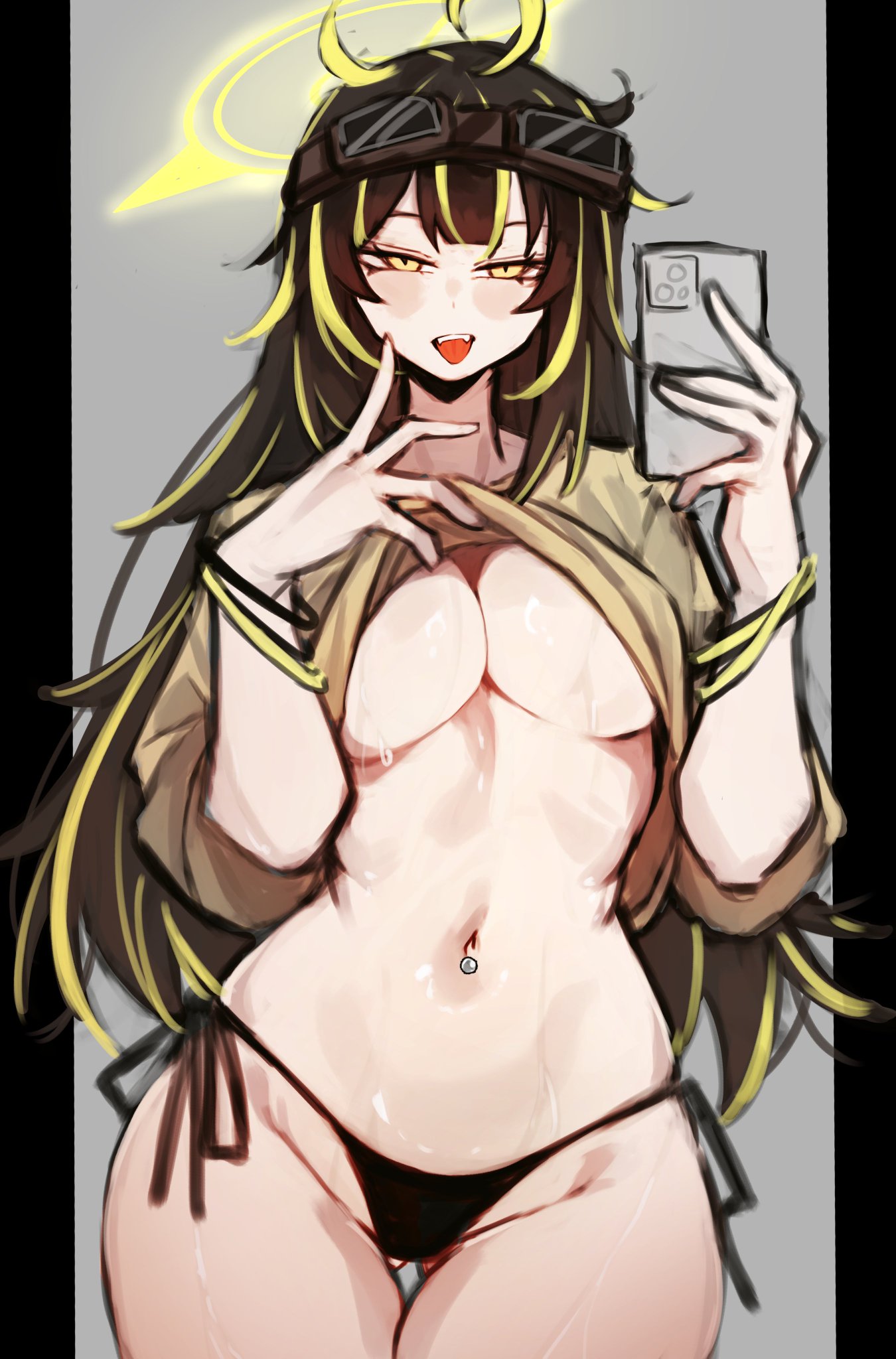 1girls, breasts, oc, shigezie, shirt, shirt lift, tagme, thick thighs, thighs, underwear
