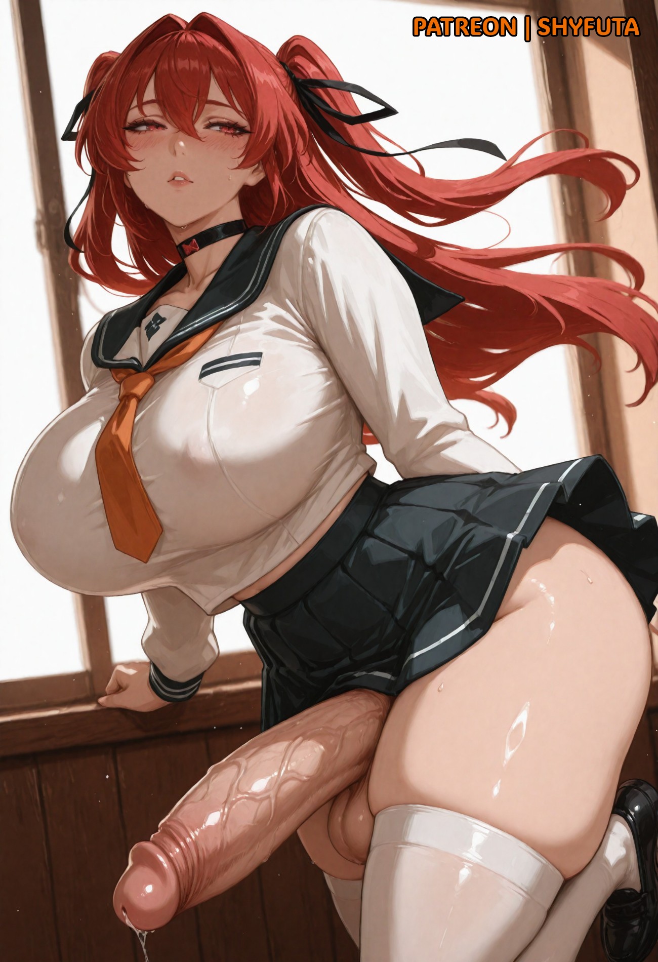 1futa, 2026, ai generated, balls, big balls, big breasts, big penis, big thighs, blush, boobs, breasts, cock, curvy, curvy body, curvy figure, dick, dickgirl, futa only, futanari, hair ribbon, huge balls, huge breasts, huge cock, huge penis, huge thighs, large balls, large breasts, large penis, large thighs, light skin, light-skinned futa, long hair, naruse mio, patreon, patreon username, penis, red eyes, red hair, school uniform, shinmai maou no testament, shyfuta, skirt, skirt lift, solo, solo focus, solo futa, stable diffusion, thick, thick thighs, thighhighs, thighs, twintails, voluptuous, voluptuous body, voluptuous futa
