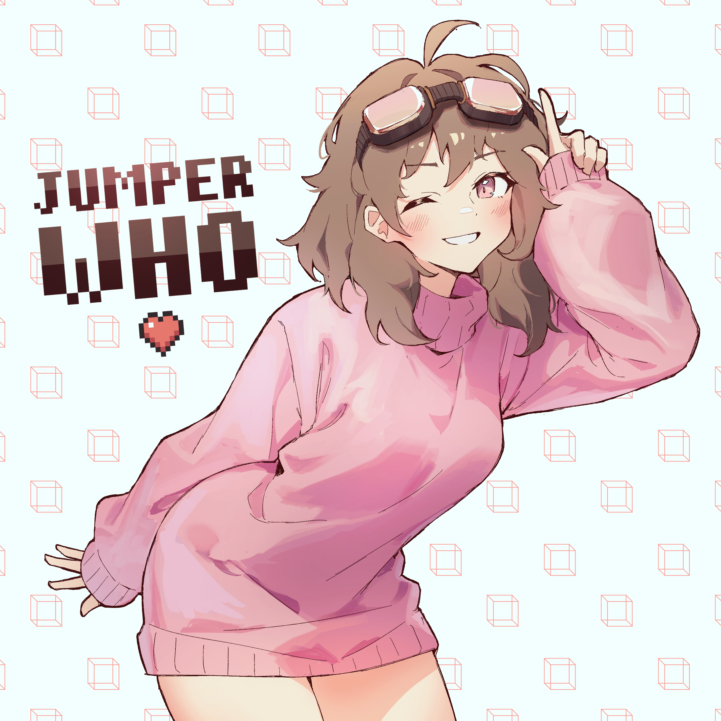 1girl, 2026, 2d, arched back, bare thighs, bent over, big ass, big butt, big hips, big thighs, blush, blushing, bottomwear, brown hair, clothing, content creator, curvy, curvy female, curvy figure, cute, cute face, fanart, female, female focus, female only, front view, jumperwho, lifesteal smp, long hair, long sleeves, mcyt, medium breasts, minecraft, minecraft youtubers, pink eyes, sexy, sfw, smile, solo, solo female, sweater, thick, thick ass, thick butt, thick hips, thick thighs, topwear, twitch, twitch streamer, twitch.tv, twitter, twitter username, unstable universe, youtube, youtuber, youtubers