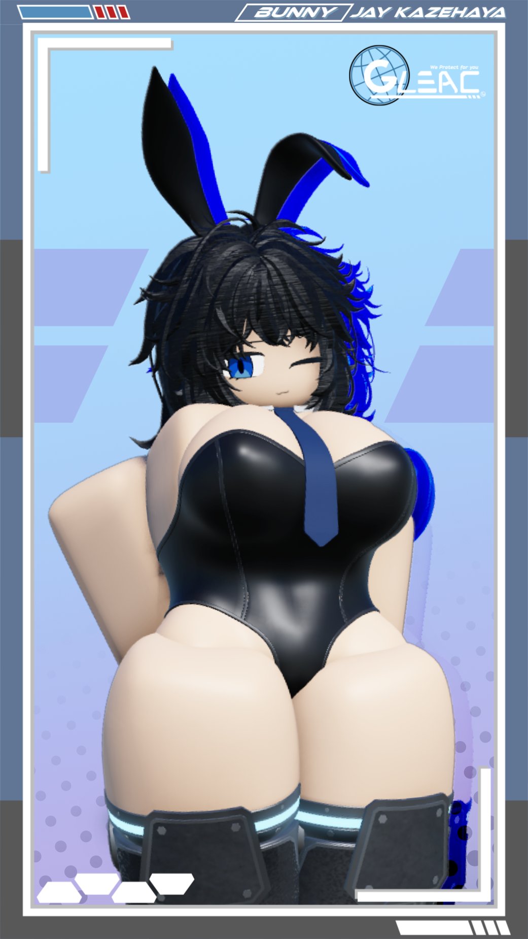 1girl, 3d, big breasts, breasts, bunnysuit, cleavage, clothing, roblox, robloxian, tagme, thetrulyunfunny, thick thighs, thighs