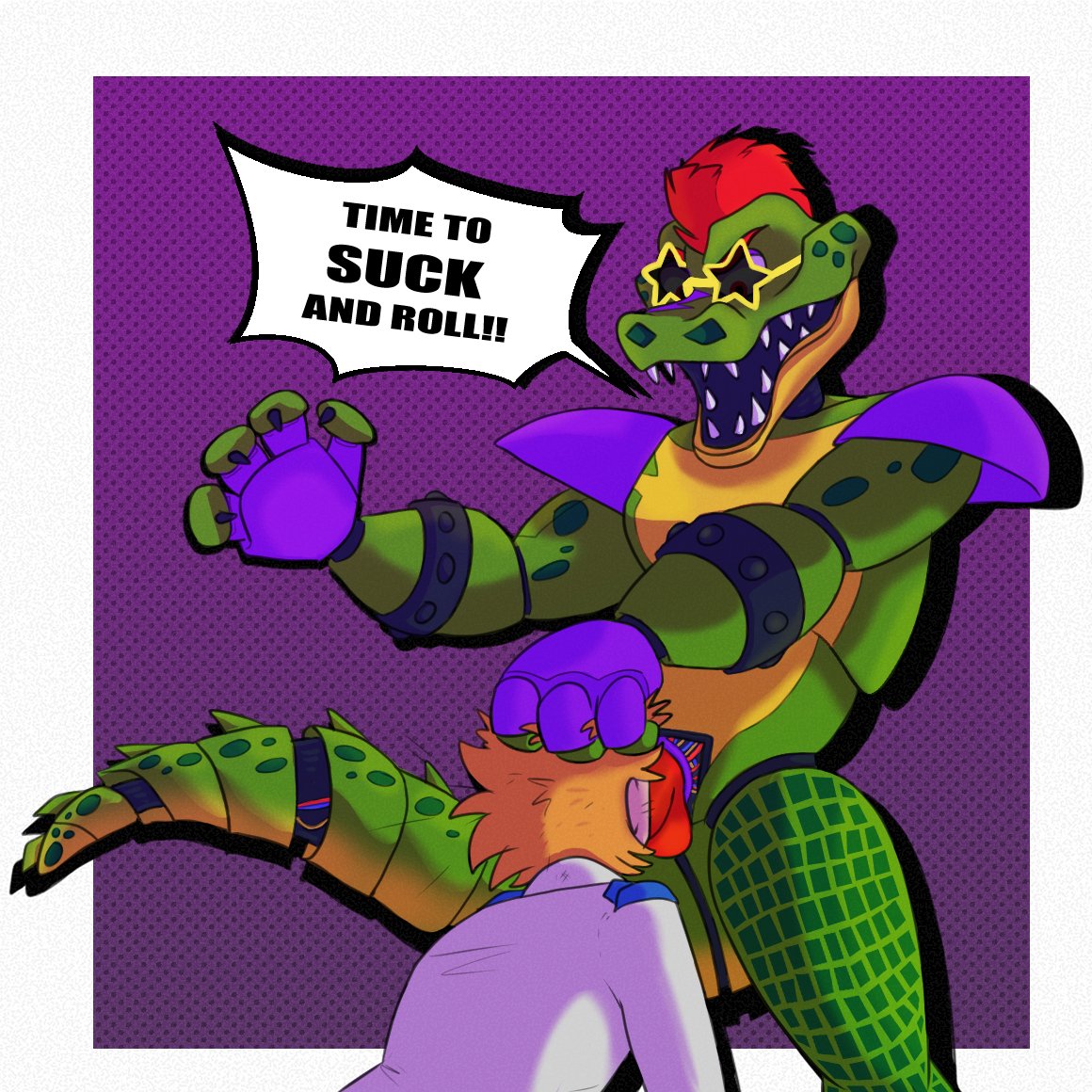 2022 2boys alligator alligatorid animatronic anthro anthro_focus anthro_male anthro_on_human balls big_cock big_dom_small_sub big_penis bigger_male blowjob blowjob_only boner bracelet bracelets claws clothed clothed_sex clothing cock crocodile crocodilian crocodylid dick digital_drawing_(artwork) digital_media_(artwork) duo duo_focus english english_text erect_penis erection fangs fellatio finger_claws five_nights_at_freddy's five_nights_at_freddy's:_security_breach forced_oral gay gay_blowjob gay_domination gay_sex genital_slit glasses grabbing_hair grabbing_head guard_uniform hair_grab hand_on_head head_grab holding_hair holding_head human human_on_anthro hyena_himbo kneeling_oral_position long_tail looking_at_another looking_down looking_down_at_another machine male male/male male_dominating_male male_domination male_only mohawk_(hairstyle) montgomery_gator_(fnaf) open_mouth oral oral_penetration oral_sex penile penis penis_in_mouth questionable_consent robot robotic_genitalia robotic_penis rough rough_oral scottgames security_guard security_uniform sharp_teeth shoulder_pads simple_background size_difference smaller_male smooth_penis spiked_bracelet spiked_tail spikes spikes_(anatomy) star_glasses steel_wool_studios sucking sucking_penis sunglasses tail testicles text text_box unseen_male_face yaoi