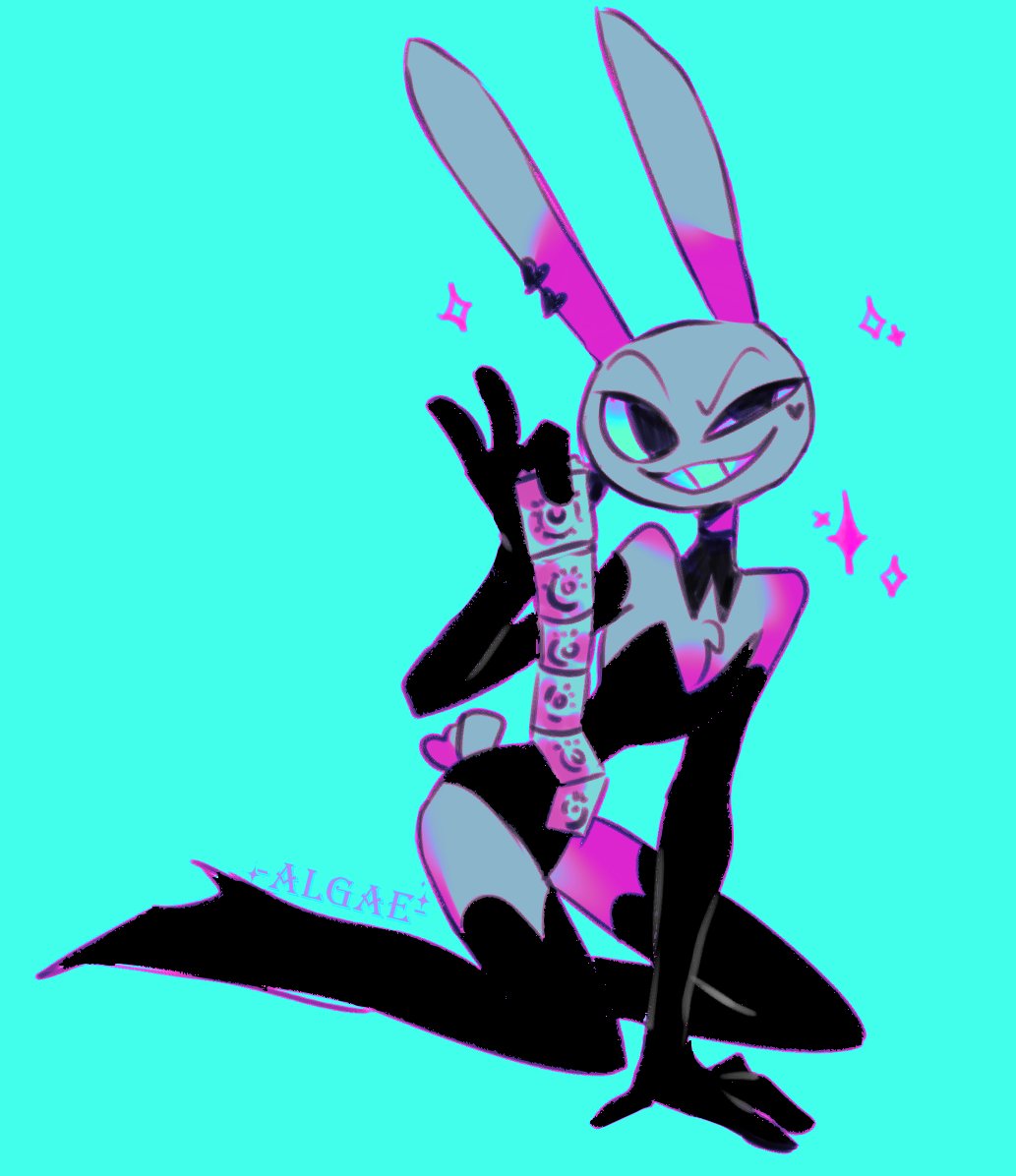 algae lagae, anthro, bunny, bunny boy, bunny ears, bunny tail, bunnysuit, condom, condom wrapper, fur, furry, glitch productions, gloves, jax (the amazing digital circus), looking at viewer, male, male focus, male only, offering sex, offering to viewer, purple body, smile, smiling, solo male, tagme, the amazing digital circus, thighhighs, thighs