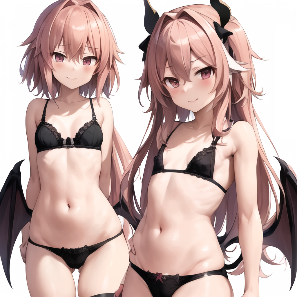 ai generated, astolfo (fate), bra, demon wings, fate (series), fate/apocrypha, fate/grand order, female, nemus waifu generator, panties, pink hair