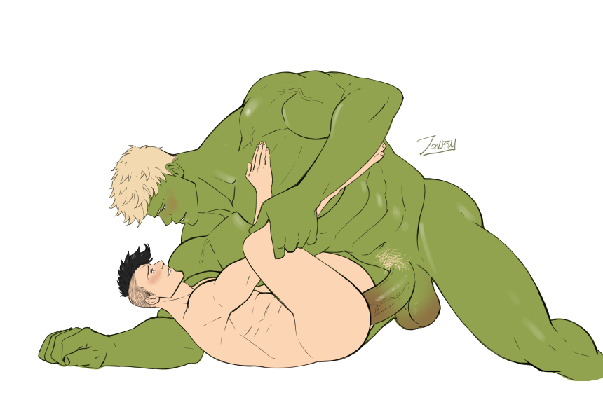 abs anal anal_sex balls bara big_balls big_dom_small_sub big_muscles big_pecs big_penis billy_kaplan black_hair blonde_hair blush erection eye_contact gay hair hand_on_chest hulkling human human_on_humanoid humanoid humanoid_penetrating_human interspecies intimate jonsfw larger_humanoid larger_male lying male male/male male_only male_penetrating_male marvel marvel_comics muscular muscular_human muscular_humanoid nipples nude pecs penetration penis penis_in_ass pubes romantic romantic_couple sex size_difference smaller_human smaller_male smaller_penetrated teddy_altman wiccan yaoi young_avengers