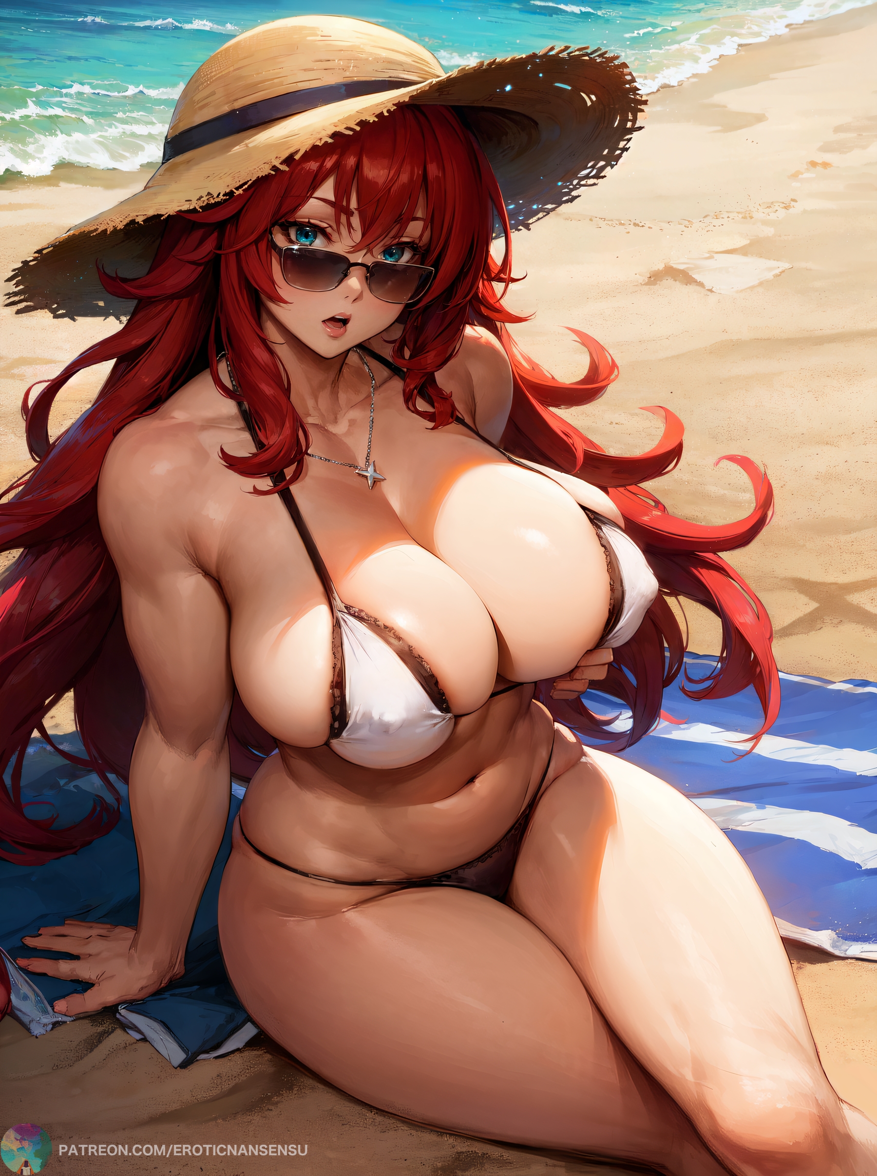 1girls, ai assisted, ai generated, breasts, curvaceous, curvy female, curvy figure, erotic nansensu, female, female focus, female only, high school dxd, huge breasts, long hair, looking at viewer, red hair, rias gremory, seductive look, stable diffusion, voluptuous female