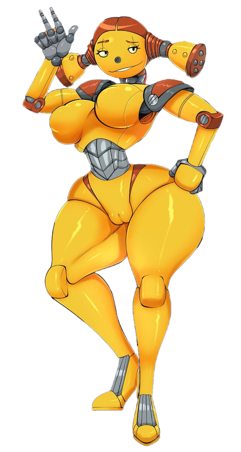 1girls, ass, big ass, blackarabi, breasts, female, female only, piper pinwheeler, robot, robot girl, robots (film), seductive, smiling, smiling at viewer, yellow body