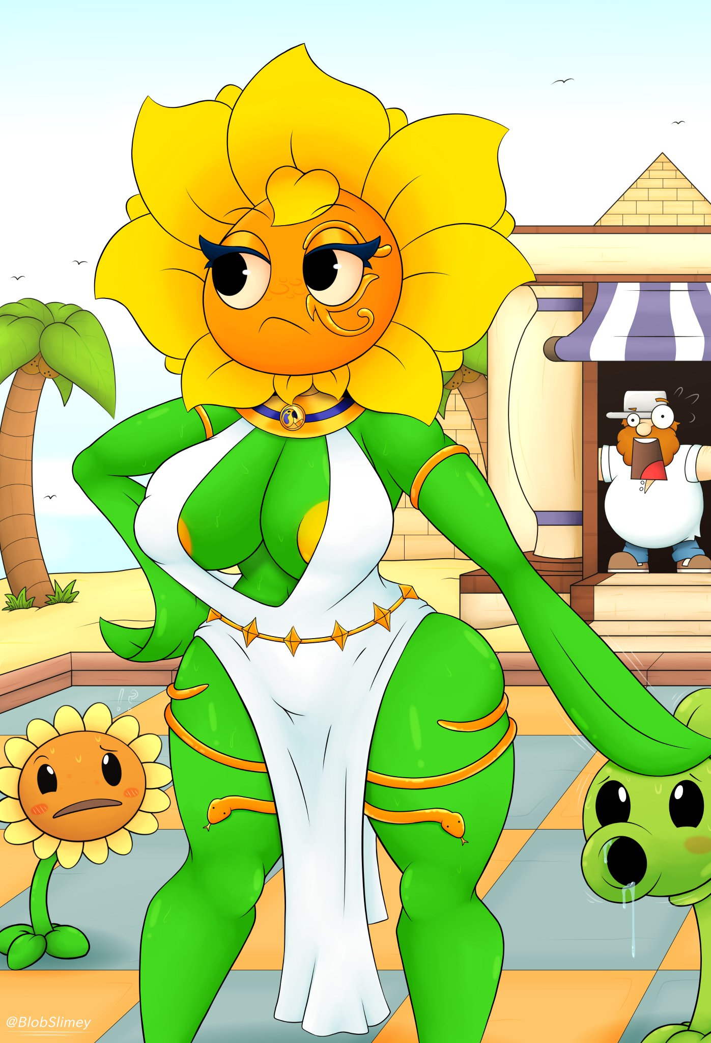 blobslimey female female_focus plants_vs_zombies plants_vs_zombies:_heroes solar_flare_(pvz)