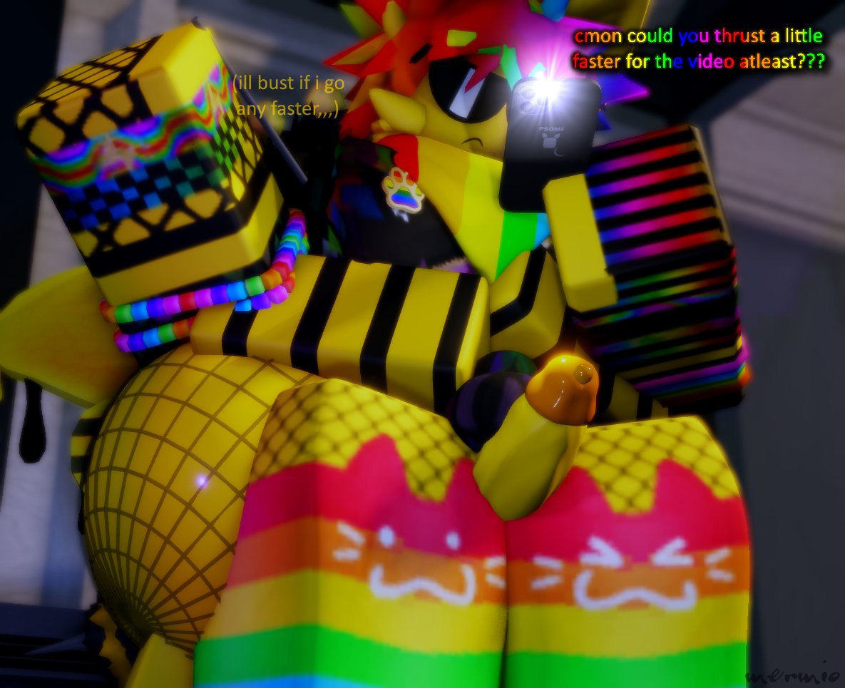 1boy, 1femboy, 2boys, 3d, artist name, ass, bee, big ass, big ass (male), big cock, big dick, big penis, bottom heavy femboy, bubble ass, bubble butt, cock, dialogue, dick, english text, enormous ass, femboy, femboy on male, gay, huge ass, huge butt, huge thighs, jaycee (mermio), lamentlife (oc), large ass, large butt, male, male on femboy, male on male, massive ass, massive butt, massive thighs, mermio, penis, penis between thighs, precum, precum drip, precum dripping, precum leak, precum leaking, precum on penis, roblox, robloxian, sex, text, thicc thighs, thick thighs, thigh sex, watermark, wide hip, wide hips, wide thighs, yaoi
