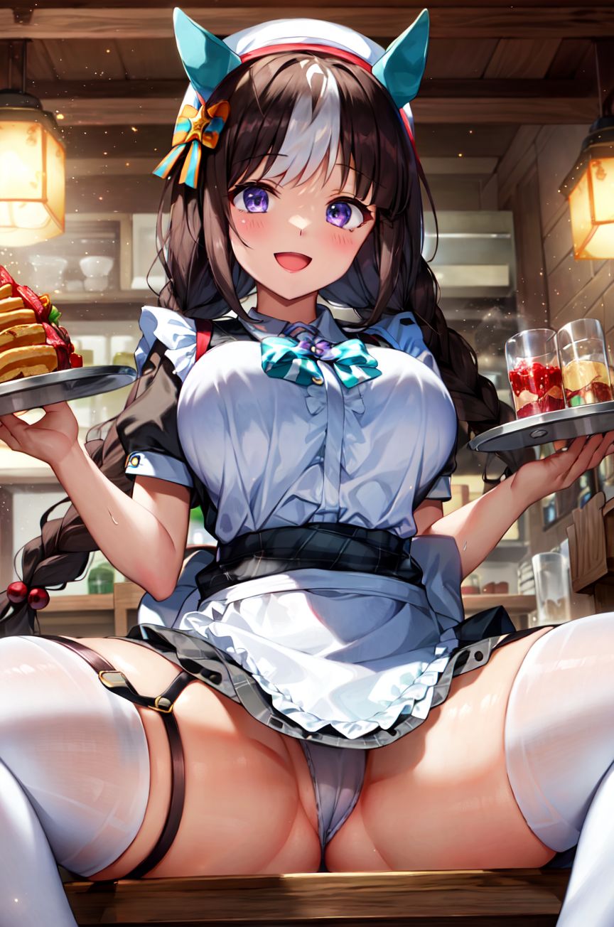 ai_generated animal_ears cygames dmm_games doujin fictional_product hokko_tarumae_(umamusume) japan_umamusume_training_schools_and_colleges seductive sensitive tagme tracen_academy umamusume umamusume_pretty_derby umsk unofficial waitress_uniform うましこ ウマシコ