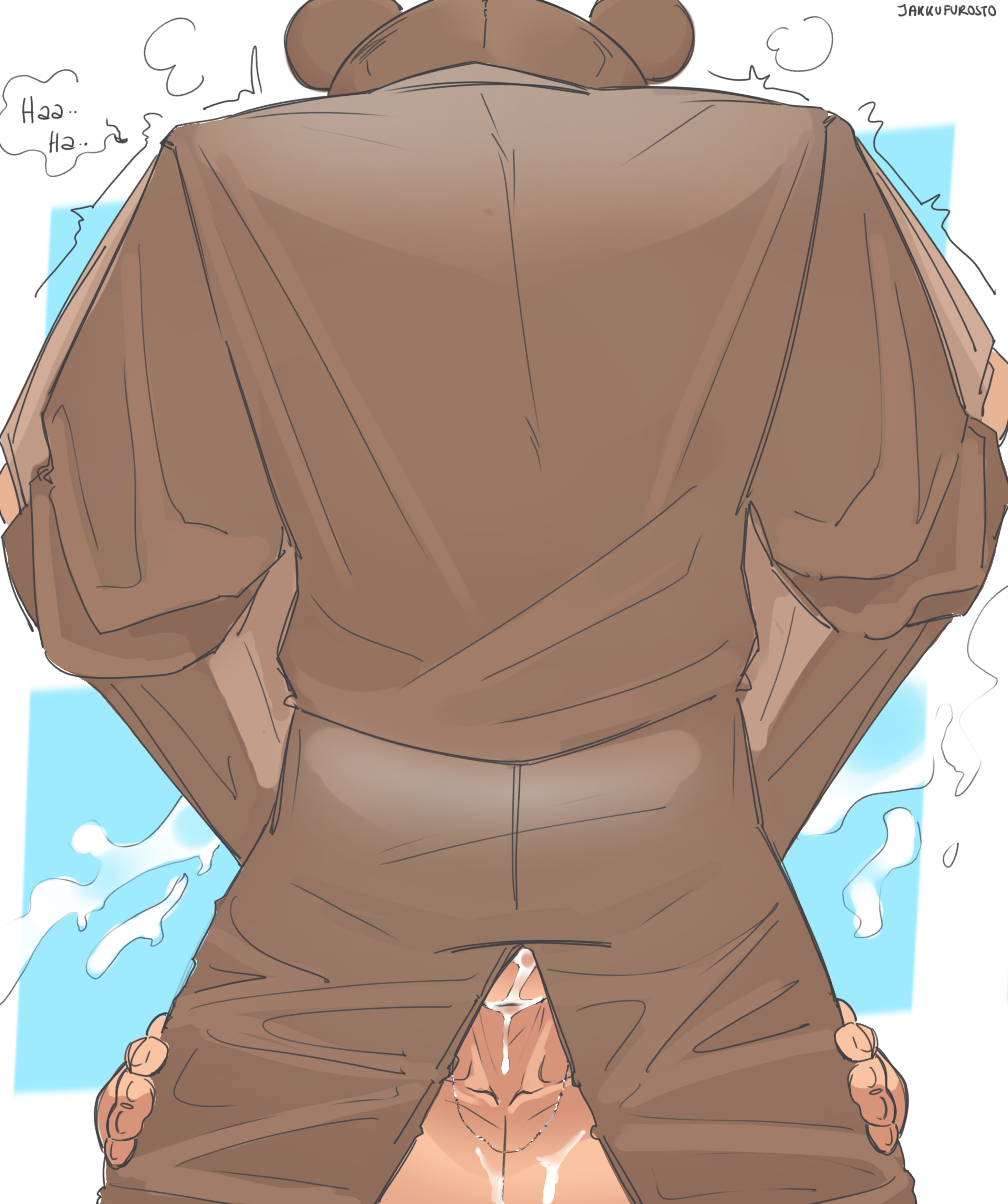 2boys, balls, bara, biceps, big penis, blowjob, costume, cum in mouth, gay, gay sex, hi res, highres, jakkufurosto, male, male focus, male only, male/male, muscular, muscular male, original character, penis, solo, solo male, teddy bear, yaoi