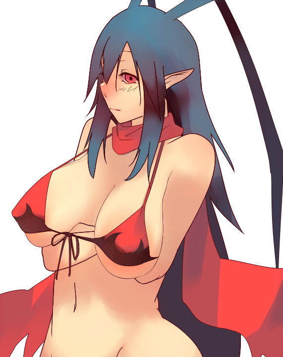 bikini bikini_top breasts canon_genderswap disgaea disgaea_d2 genderswap_(mtf) laharl laharl-chan large_breasts niko_(toitoi210) nipple_bulge nippon_ichi_software rule_63 scarf