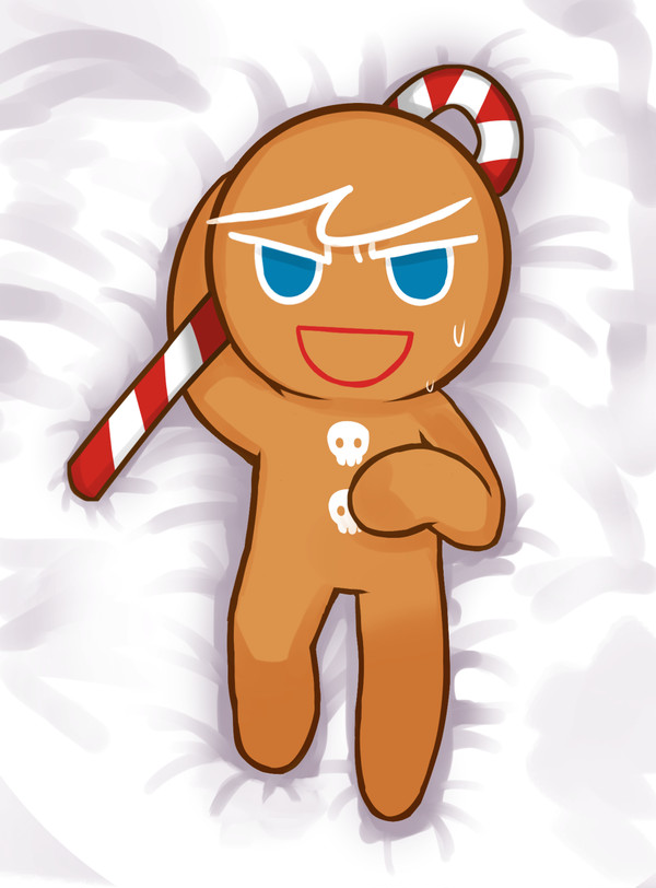 1boy 2023 
dakimakura blue_eyes candy_cane completely_nude cookie cookie_run food food_creature gingerbrave hi_res lying_on_bed male open_mouth skull sweat sweatdrop tagme