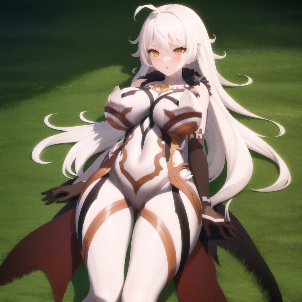 1girls 2023 ai_generated asmoday_(genshin_impact) big_ass big_butt bodysuit clothed clothing genshin_impact gloves grass hi_res highres huge_breasts human large_breasts light-skinned_female light_skin long_hair looking_at_viewer thick thick_thighs thighs white_hair wide_hips yellow_eyes