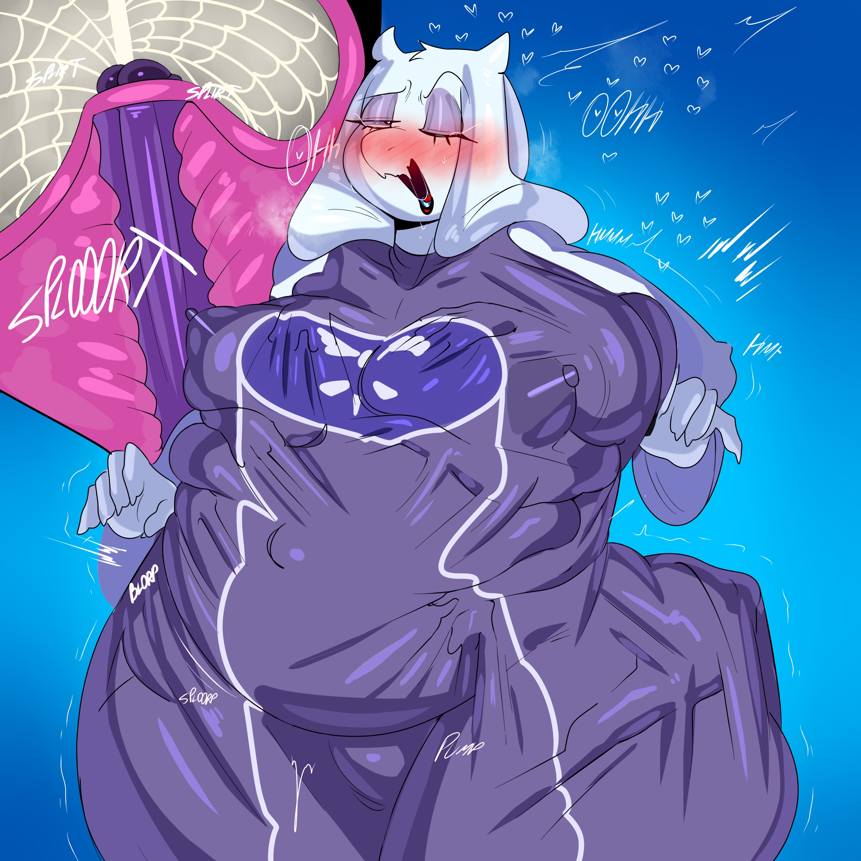 1futa, 1girls, 2d, 2d (artwork), 2d artwork, anthro, bedroom eyes, big breasts, blush, boss monster, breasts, chubby female, clothed, clothed sex, clothing, color, cum, cum in pussy, cum inside, erect nipples, erect nipples under clothes, erection, eyeshadow, female, futa on female, futanari, grabbing, grabbing breasts, hearts, heavy breathing, inflation, intersex, looking pleasured, milf, moan, moaning, moaning in pleasure, mounted, muffet, nipples, nipples visible through clothing, one eye closed, open mouth, orgasm, orgasm face, penis, pussy, saliva, sex from behind, sex under clothes, shared clothes, sharing clothes, size difference, spider, standing, stealth sex, tagme, tayuri, toriel, undertale, undertale (series), vaginal sex, wide hips