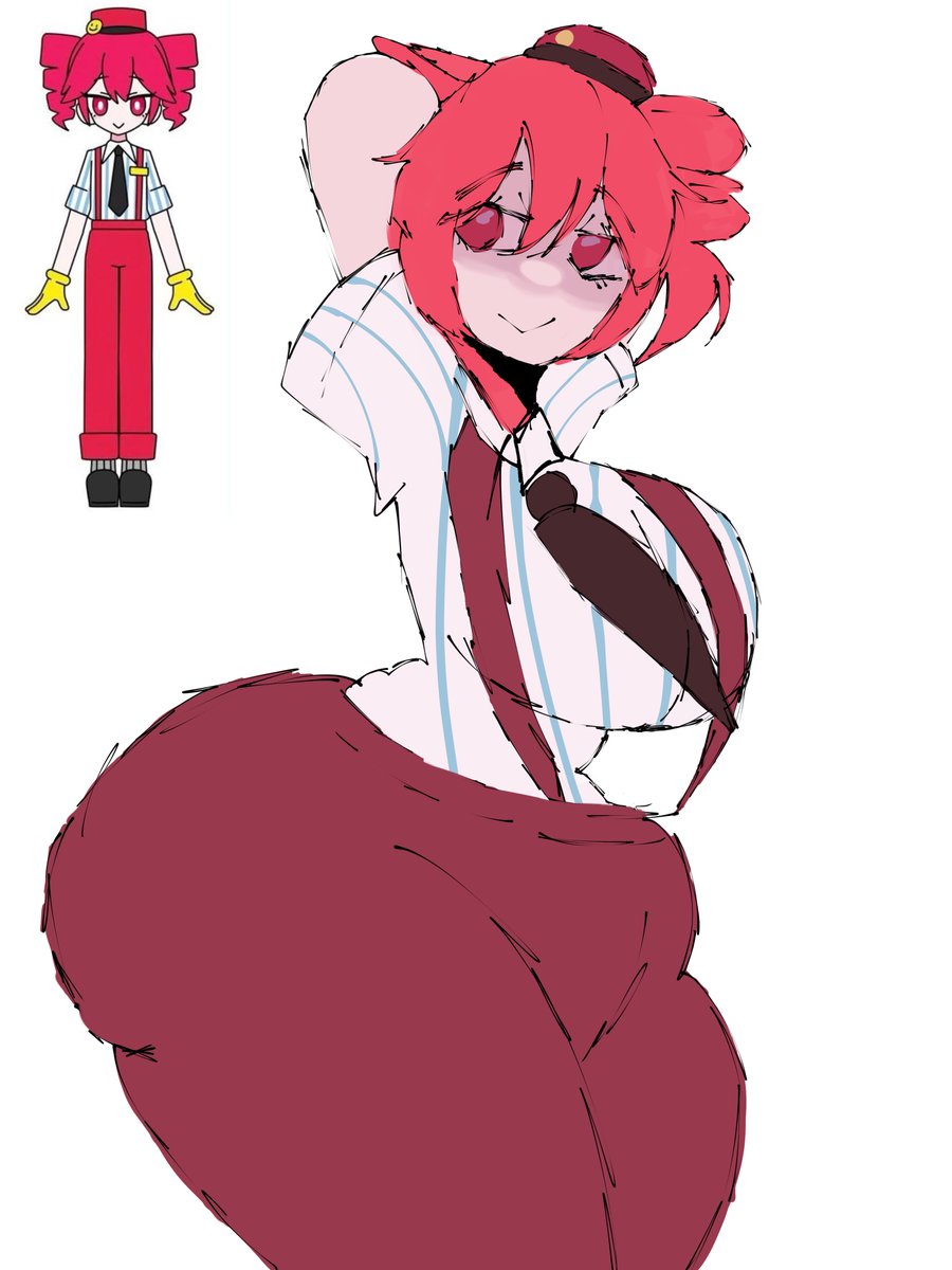 1girls, 2d, 2d (artwork), arched back, arms behind head, arms up, artist request, ass, ass bigger than head, ass bigger than torso, big ass, big breasts, big thighs, blouse, bottom heavy, breasts, bubble butt, clothed, clothed female, clothing, colored sketch, curvaceous, curvy, curvy female, curvy figure, face shadow, fat ass, female, female only, fully clothed, gigantic ass, gigantic thighs, hat, high waisted pants, high-waist pants, hips wider than shoulders, hourglass figure, huge ass, huge breasts, huge thighs, kasane teto, kasane teto (sv), large ass, large breasts, large thighs, looking to the side, massive ass, massive thighs, mesmerizer (vocaloid), mesmerizer teto, mv character, necktie, pants, pear shaped, pear shaped female, plump, plump ass, plump thighs, pose, posing, red eyes, red hair, reference, reference image, rough sketch, round ass, shirt, simple background, sketch, slim waist, solo, solo female, sticking ass out, striped shirt, suspenders, synthesizer v, thick ass, thick thighs, thighs, thighs bigger than head, thighs bigger than torso, twin drills, utau, venus body, voluptuous, voluptuous female, white background, wide hips