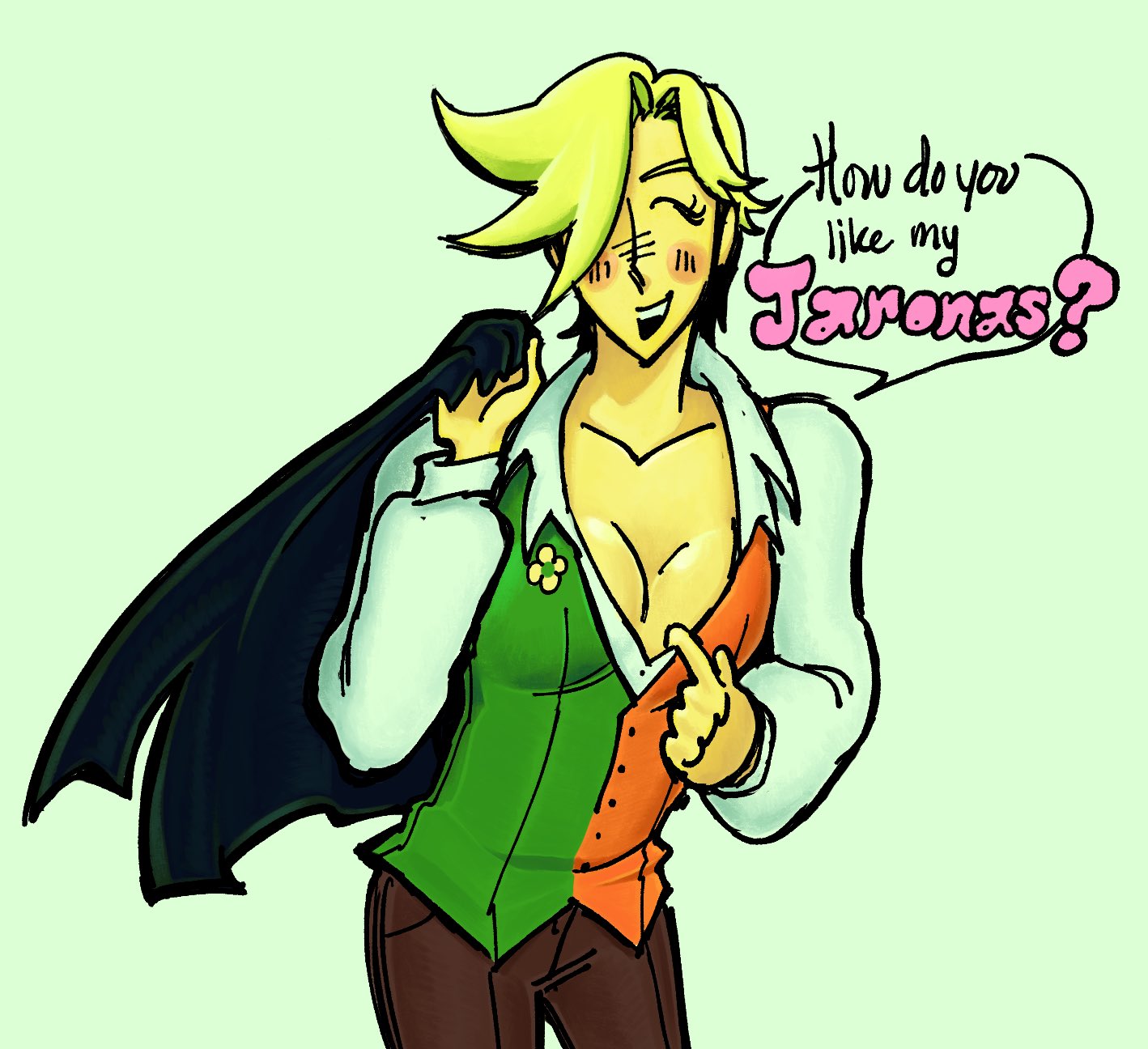 1girls, 2026, black hair, blonde, blonde hair, breasts, cleavage, closed eyes, clothed, clothed female, clothes, clothing, color, colored, deltarune, deltarune chapter 5, dialogue, digital drawing (artwork), digital media (artwork), english dialogue, english text, eyelashes, female, female only, flowery, funny, genderswap, genderswap (mtf), humor, light skin, light-skinned female, meme, pale skin, pale skinned female, presenting, presenting breasts, rule 63, short hair, showing breasts, solo, solo female, standing, text