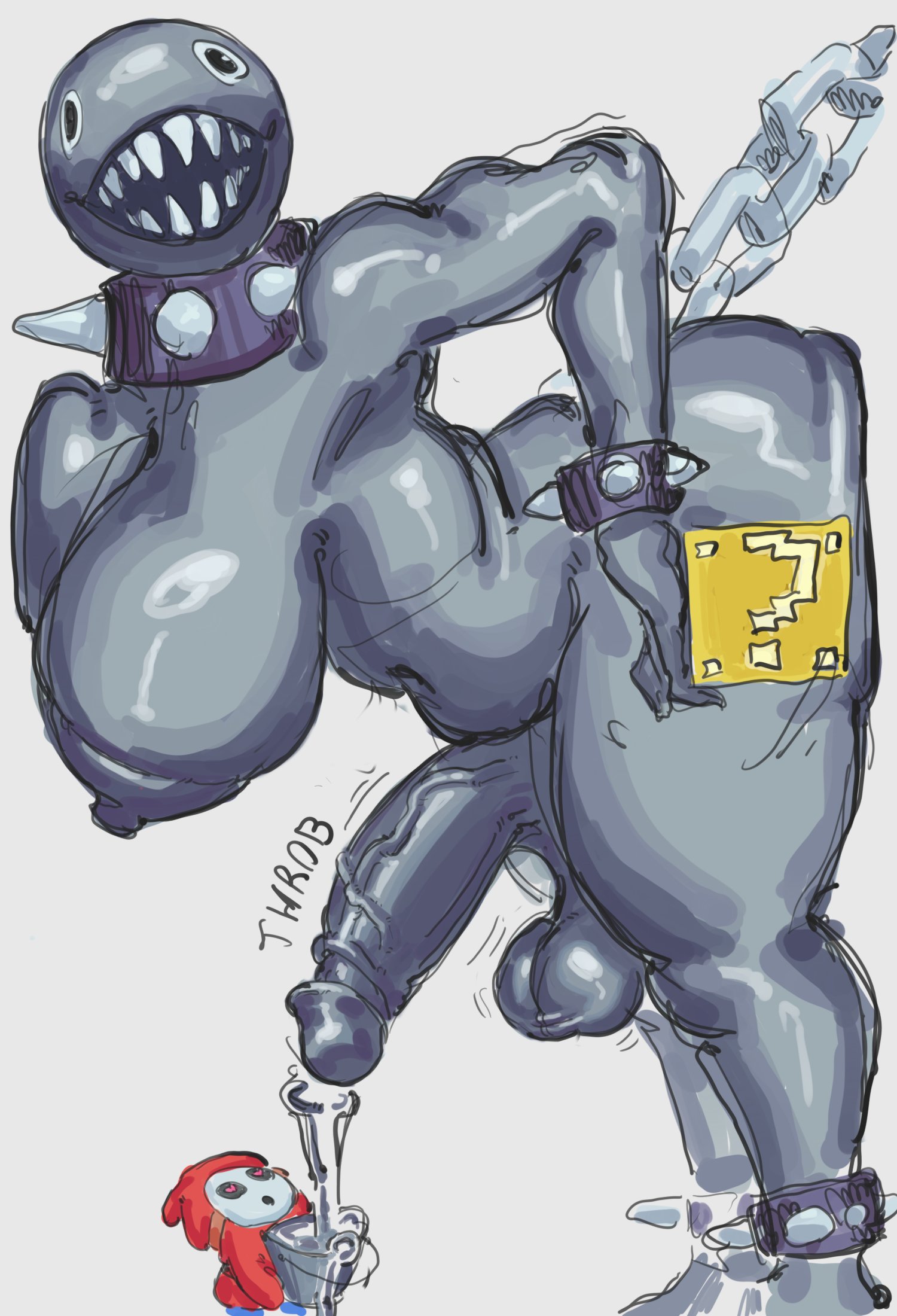 anthro, chain chomp, cum, fasstart, futa, futanari, mario (series), shy guy, tagme