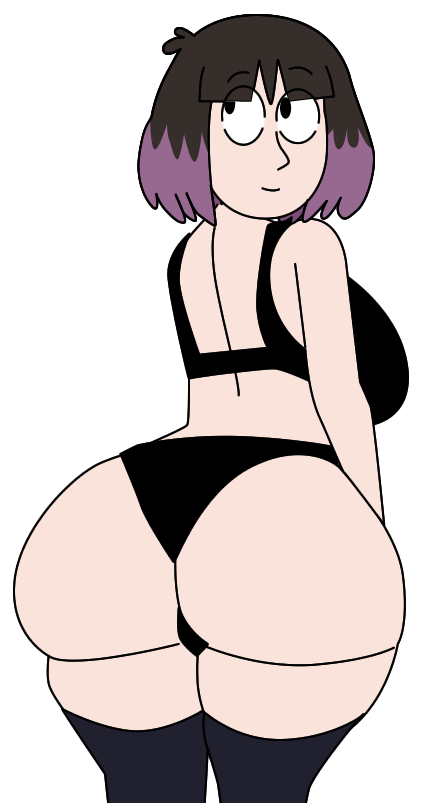 black_eyes black_hair ec-707 hilda_(series) kaisa_(hilda) pale-skinned_female purple_hair transparent_background two_tone_hair