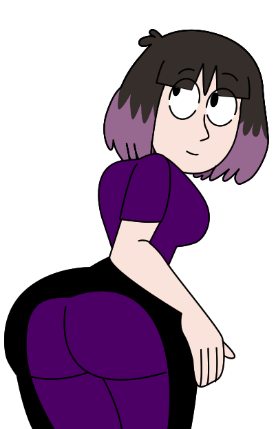 black_eyes black_hair ec-707 hilda_(series) kaisa_(hilda) pale-skinned_female purple_hair transparent_background two_tone_hair