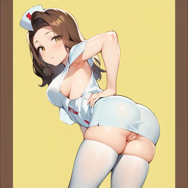 ai_generated dragon_ball dragon_ball_gt female human no_panties nurse nurse_cap nurse_uniform paresu solo tagme