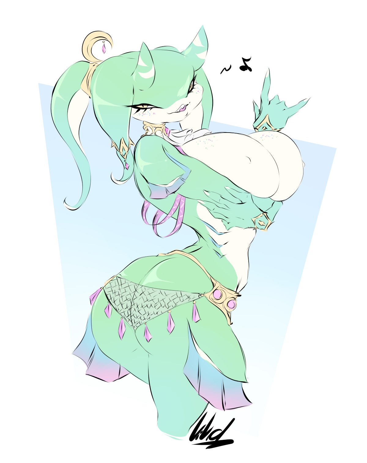 ass, big ass, big breasts, breasts, dullvivid, female, huge ass, huge breasts, tears of the kingdom, the legend of zelda, thick thighs, yona (zelda), zora