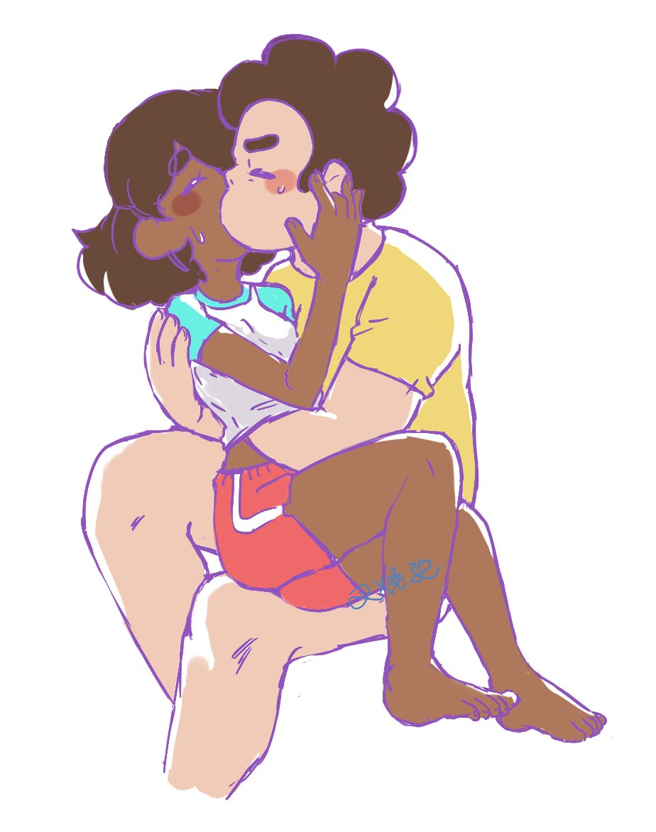 clothed connie_maheswaran groping groping_breasts sporeshoot33 steven_quartz_universe steven_universe